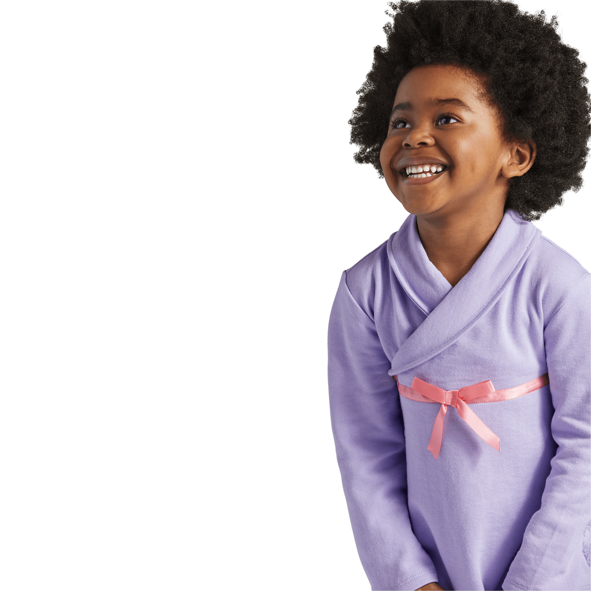 Purple Terrycloth Top for Girls with Shawl Collar & Star Logo