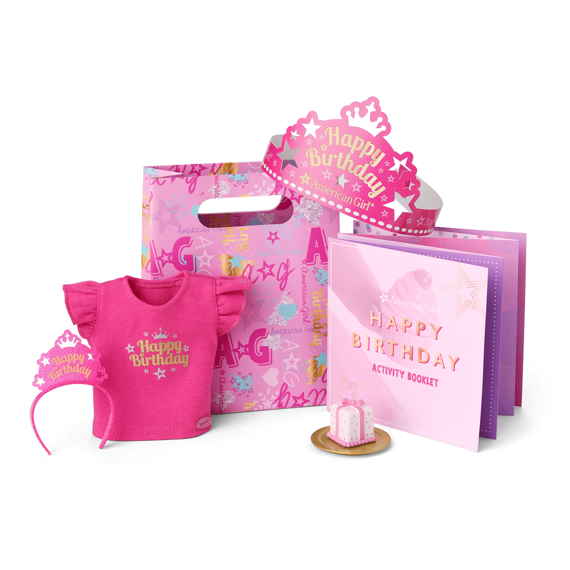American Girl Birthday Party Favors Bundle - 4 Pack Goody Bags & Doll Accessories