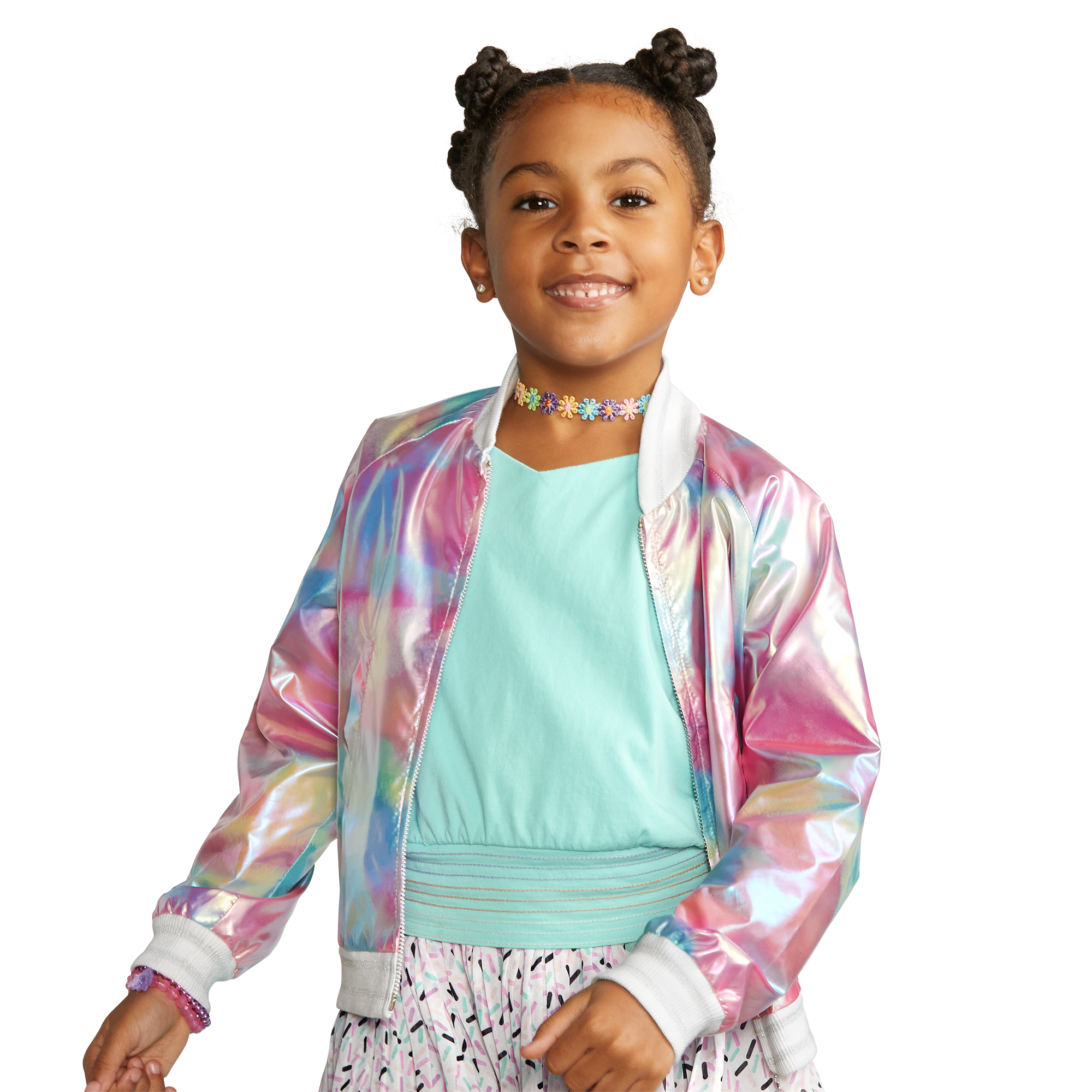 Sweet Street Iridescent Bomber Jacket for Girls - AG Fashion Show Collection