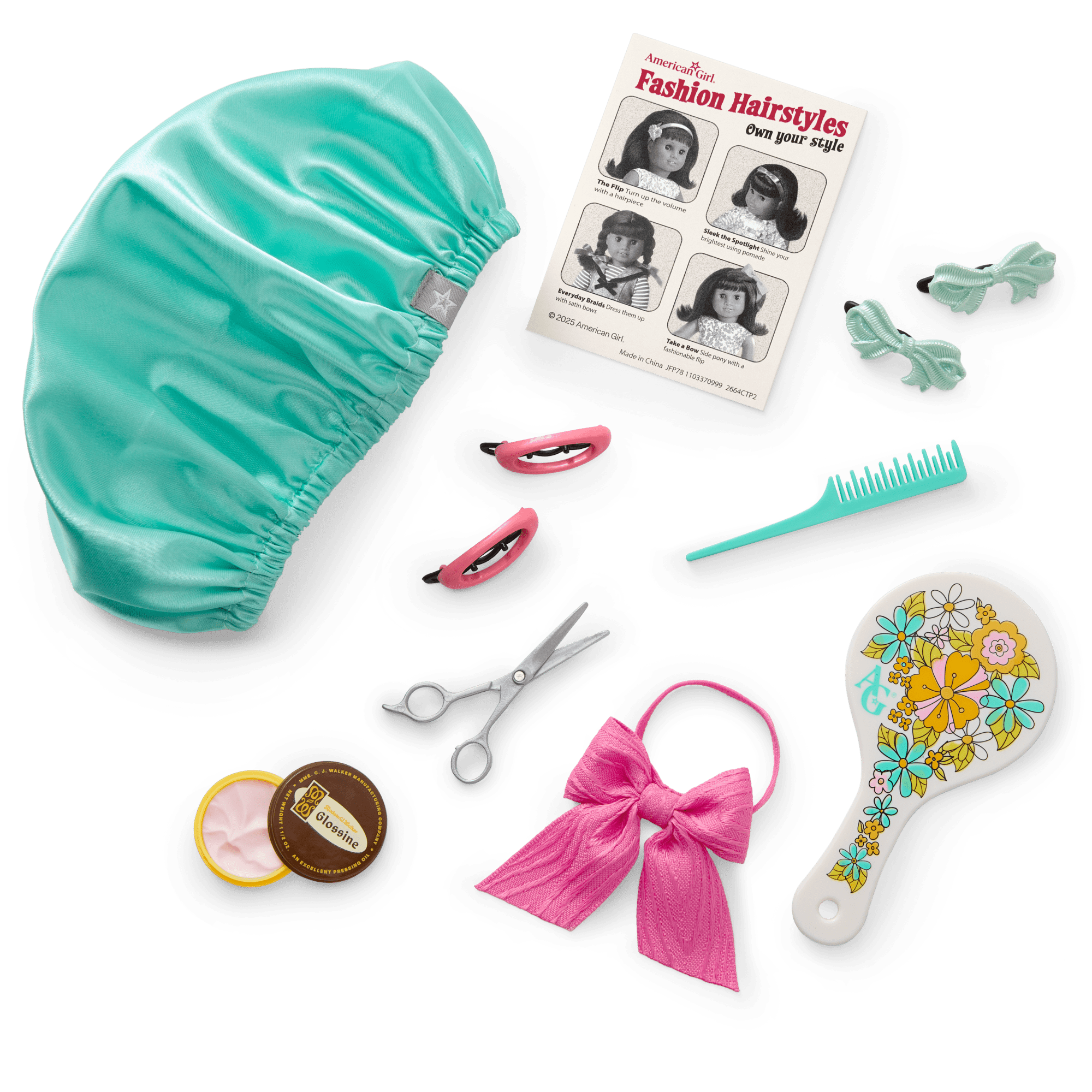 Melody’s 18-inch Doll Salon Accessories Set – 1960s Style Hair Styling Kit