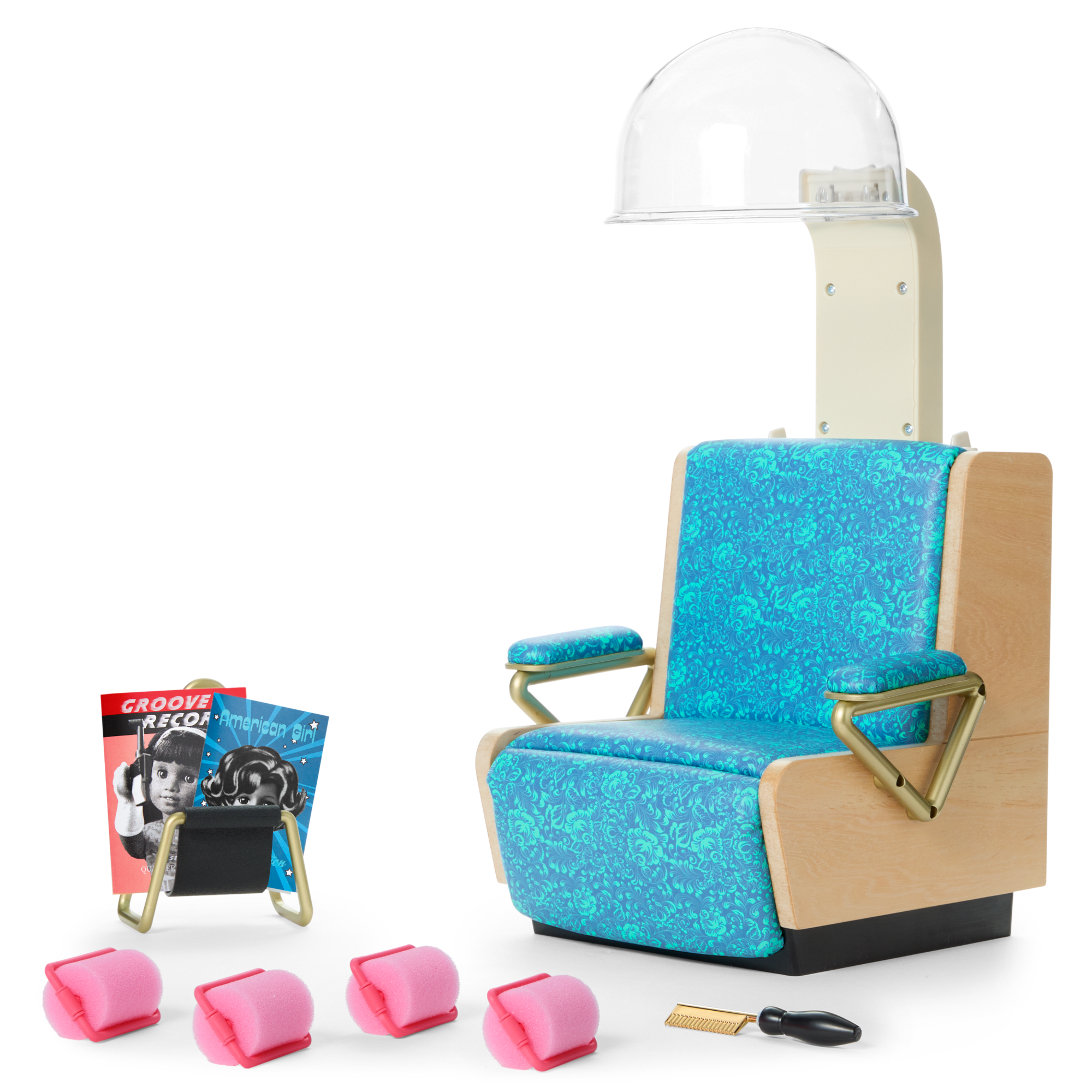 Melody’s 1960s Salon Chair & Accessories for 18-inch Dolls