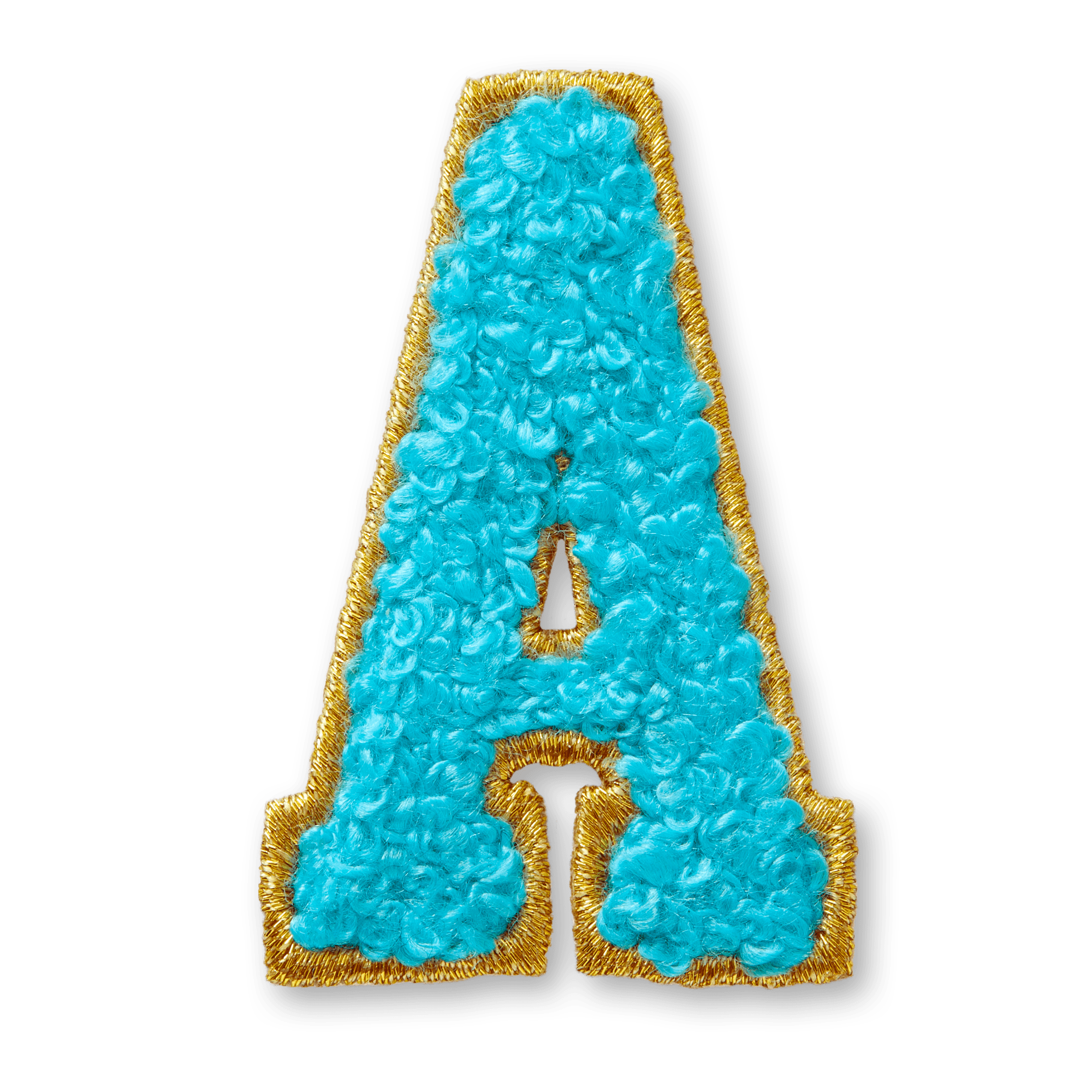 AG™ Adhesive Letter A Patch - Chenille with Gold Embroidered Edge