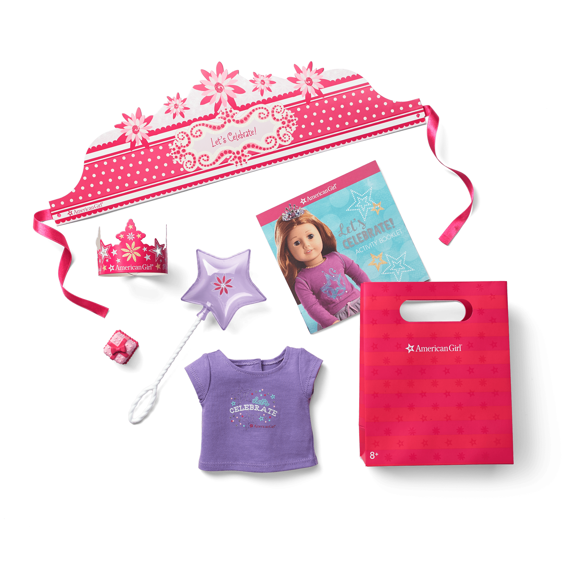 American Girl Birthday Party Favors Set - 4 Pack with Crowns & Doll Gifts