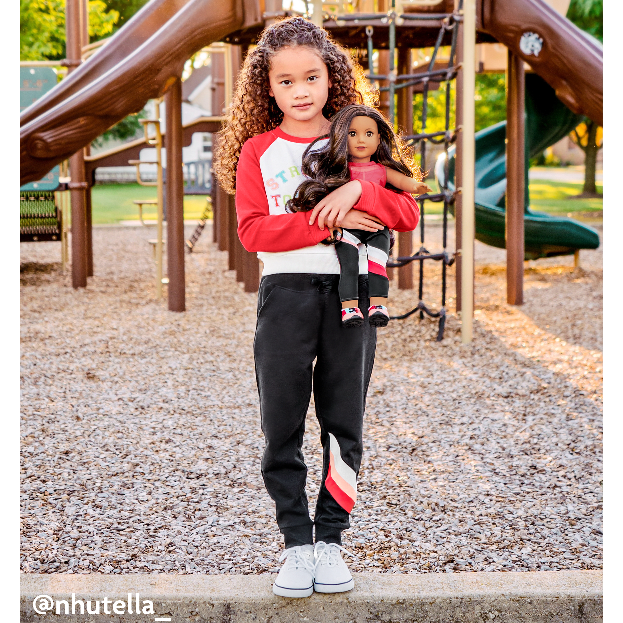 American Girl Maritza's Black Striped Joggers for Girls
