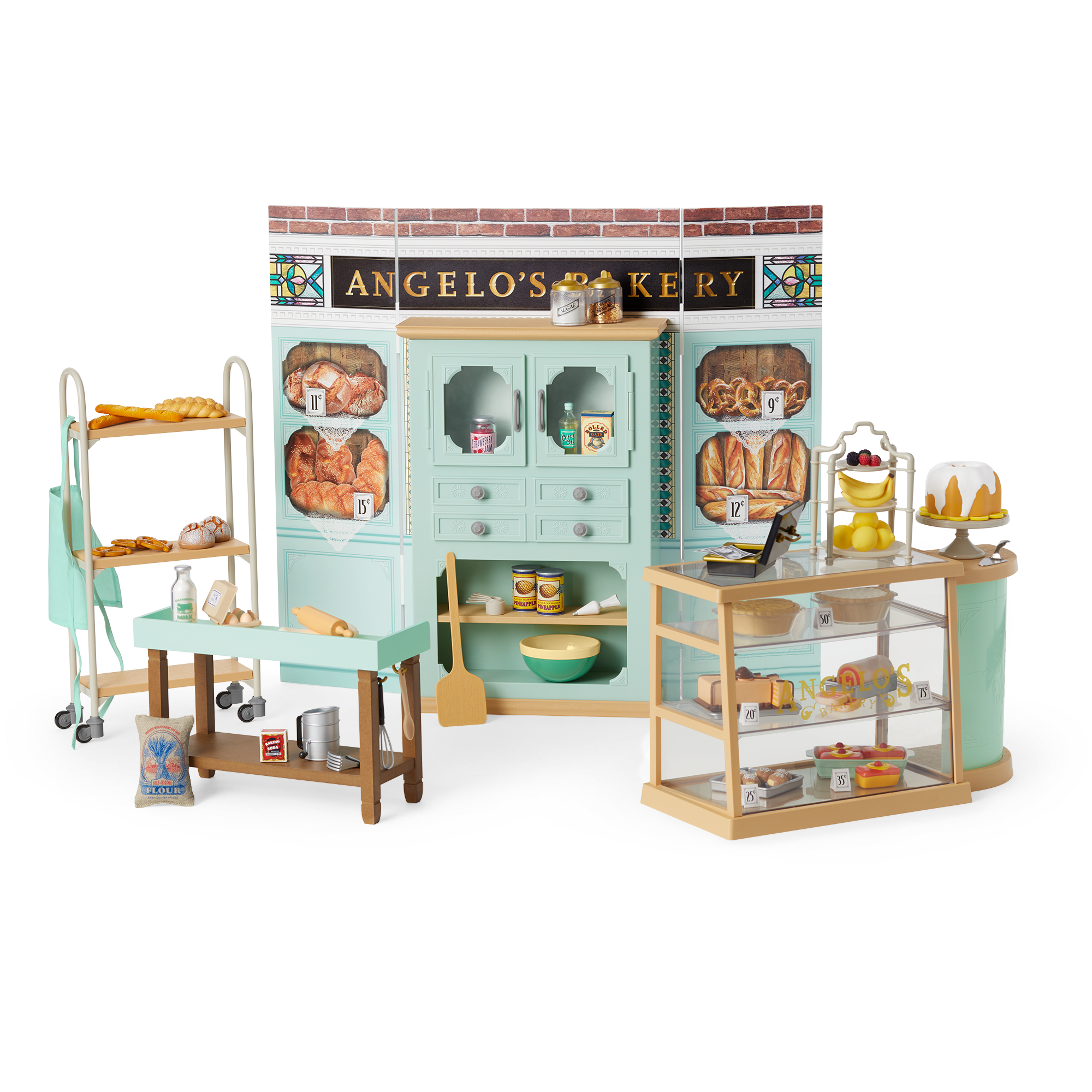 1920s Angelo's Bakery Toy Set with Vintage Decor & Accessories