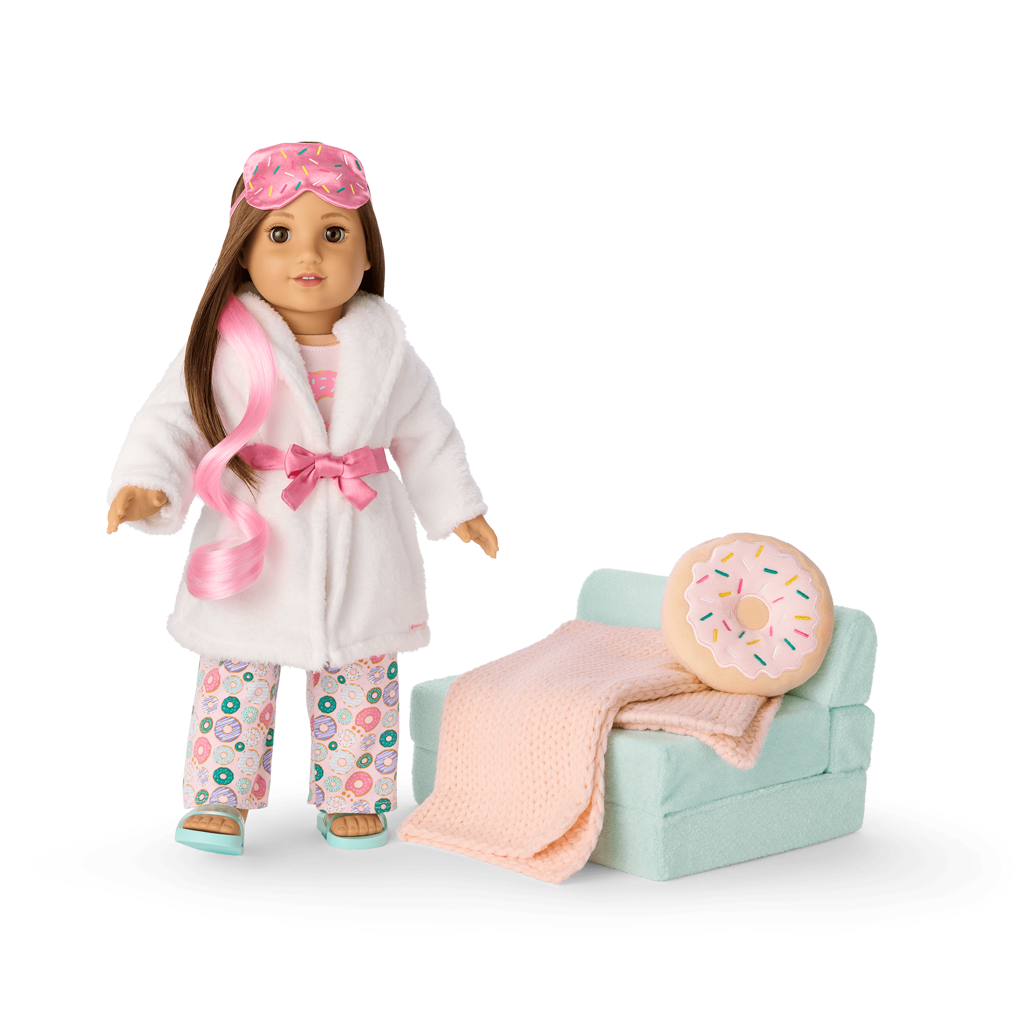 18-Inch Doll Sleepover Set with Donut Pillow & Pajamas