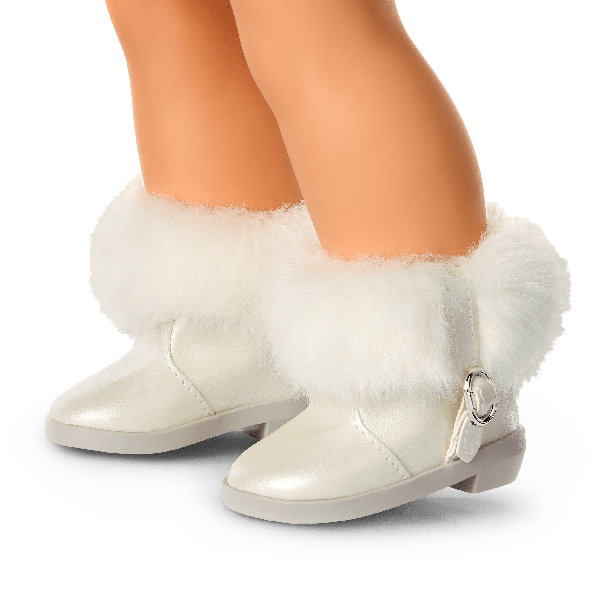 Something Navy Faux Fur Booties with Buckle Details for Girls