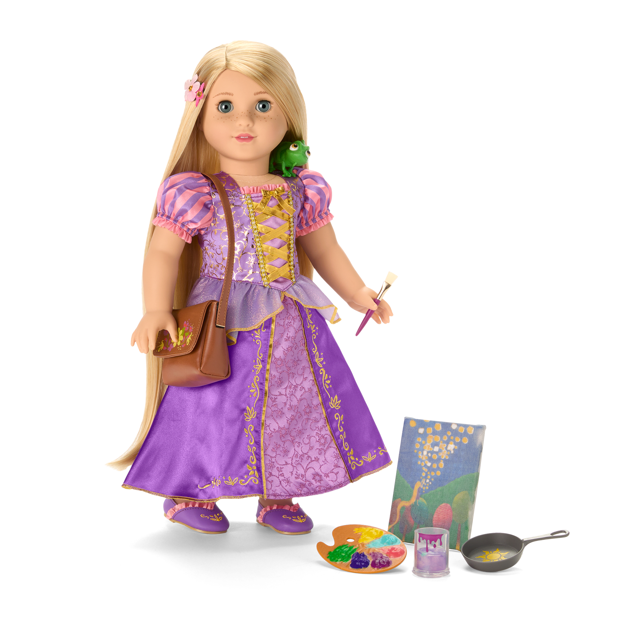 American Girl Disney Rapunzel Doll Painting Set with Pascal & Accessories