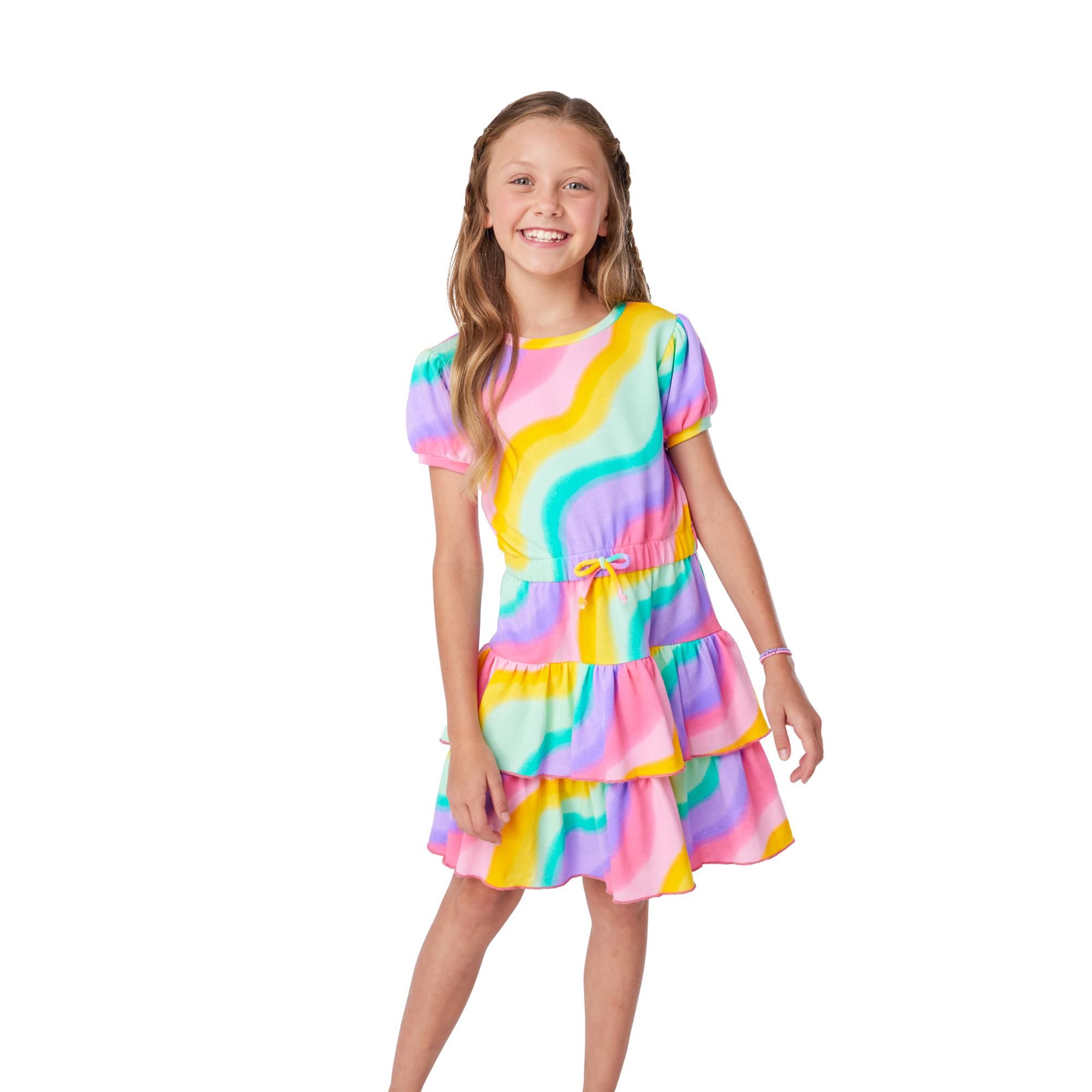 Summer's Rainbow Swirl Dress for Girls – Matching Doll Dress