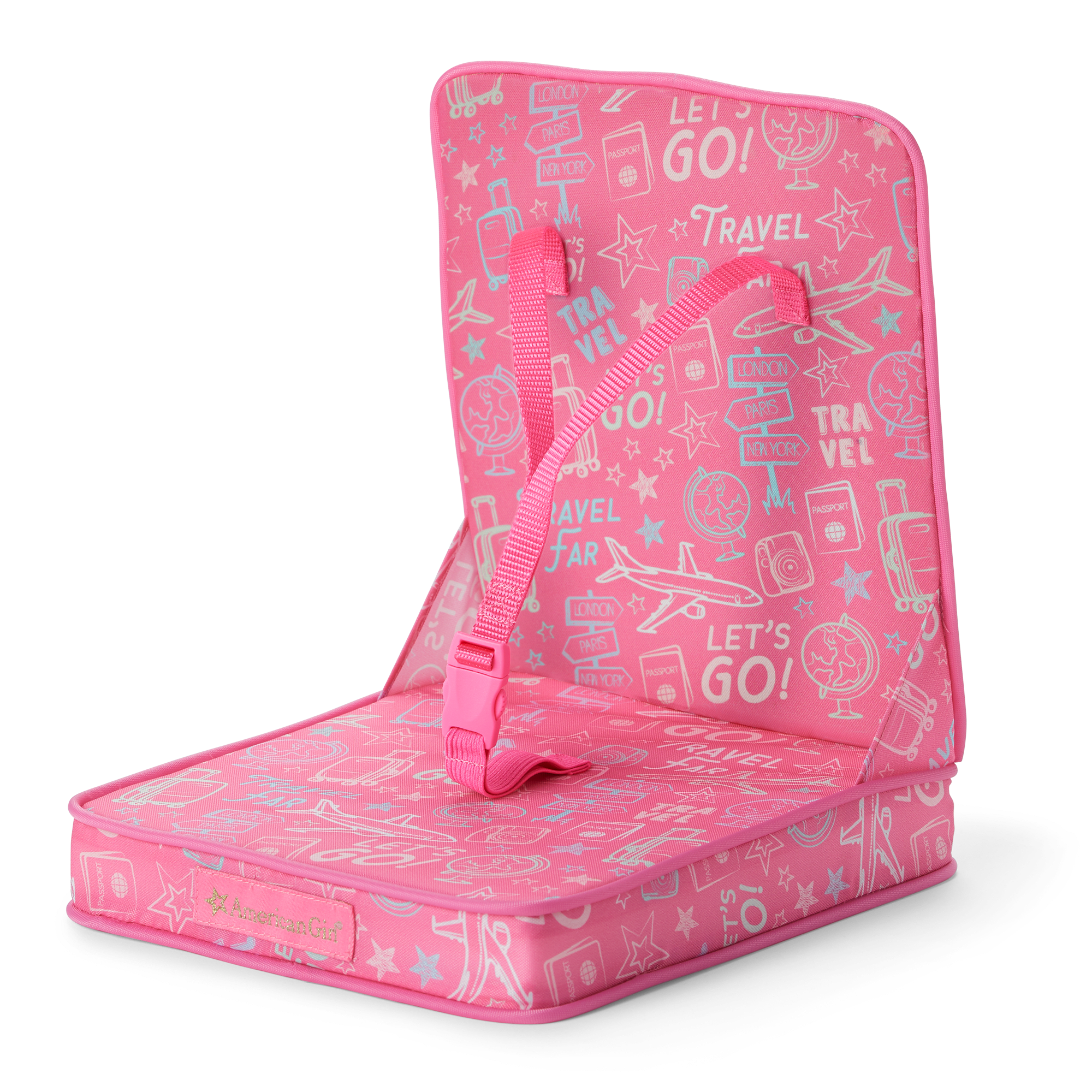 Doll Travel Seat with Buckles for Suitcase Attachment – TM D
