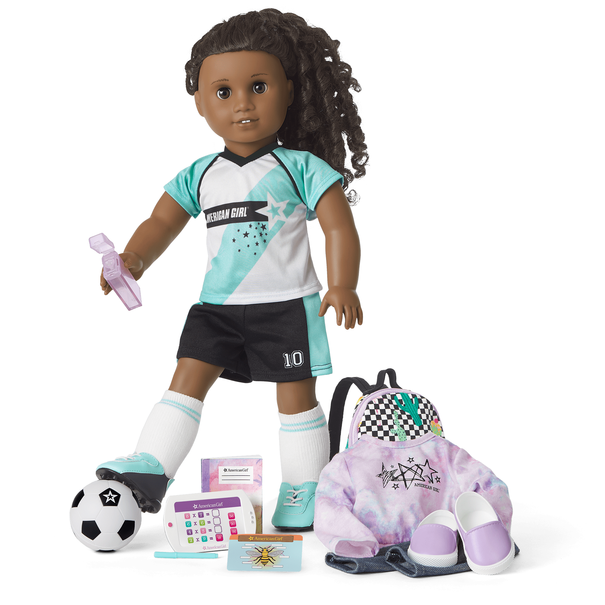 American Girl Truly Me Doll #67 with School & Soccer Play Set