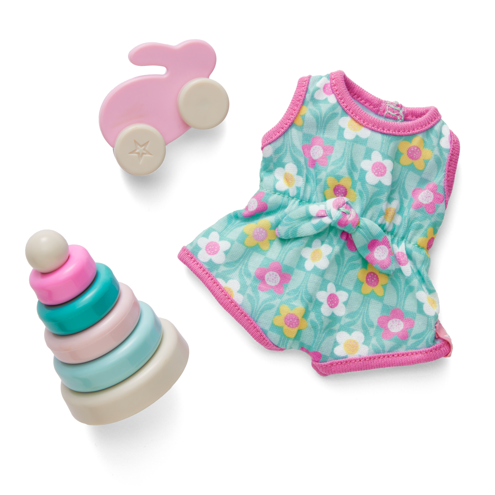 Little Bitty Baby Doll Flower Romper & Play Set – 3-Piece Accessories