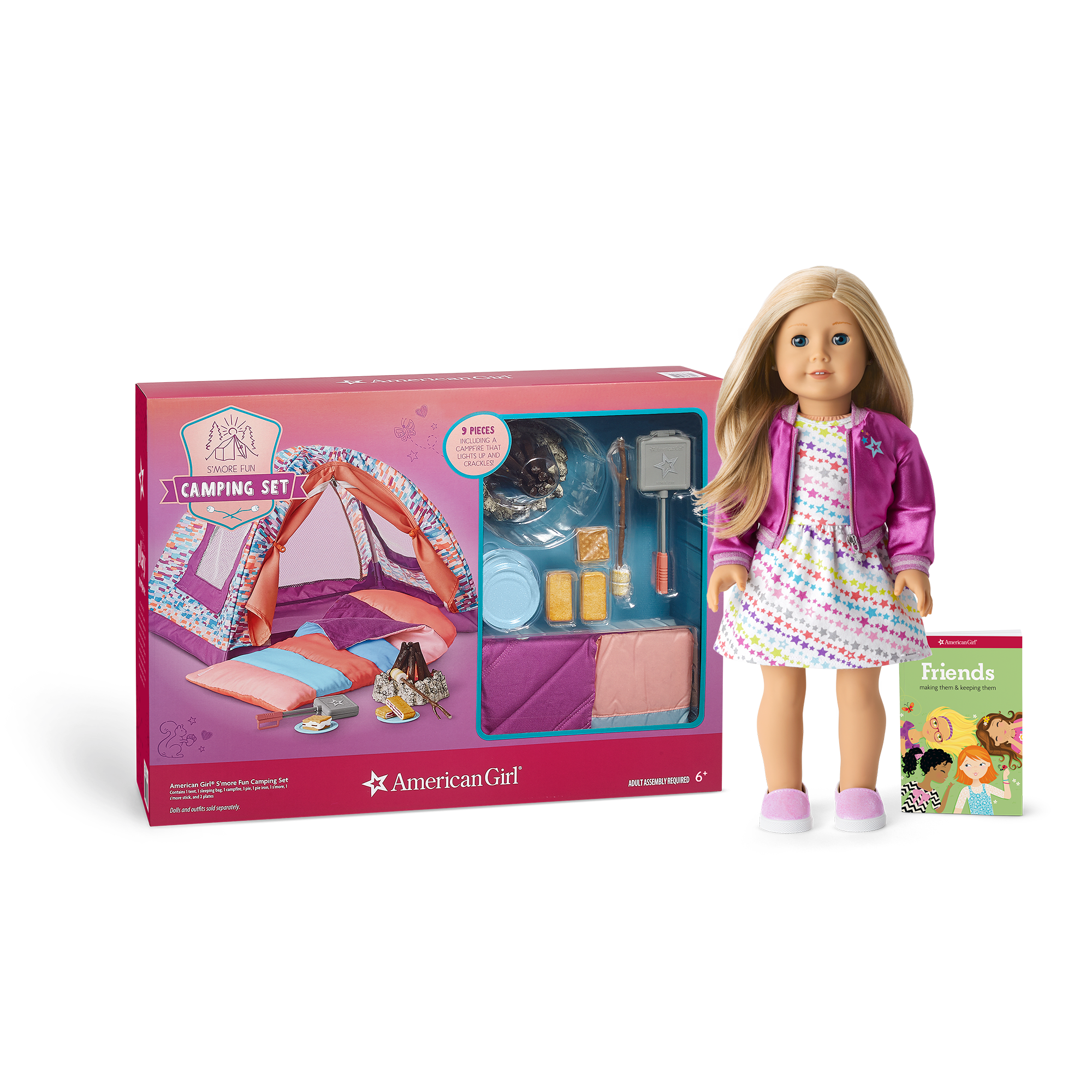 American Girl Truly Me Doll #27 with Camping Set - Blonde Hair, Blue Eyes