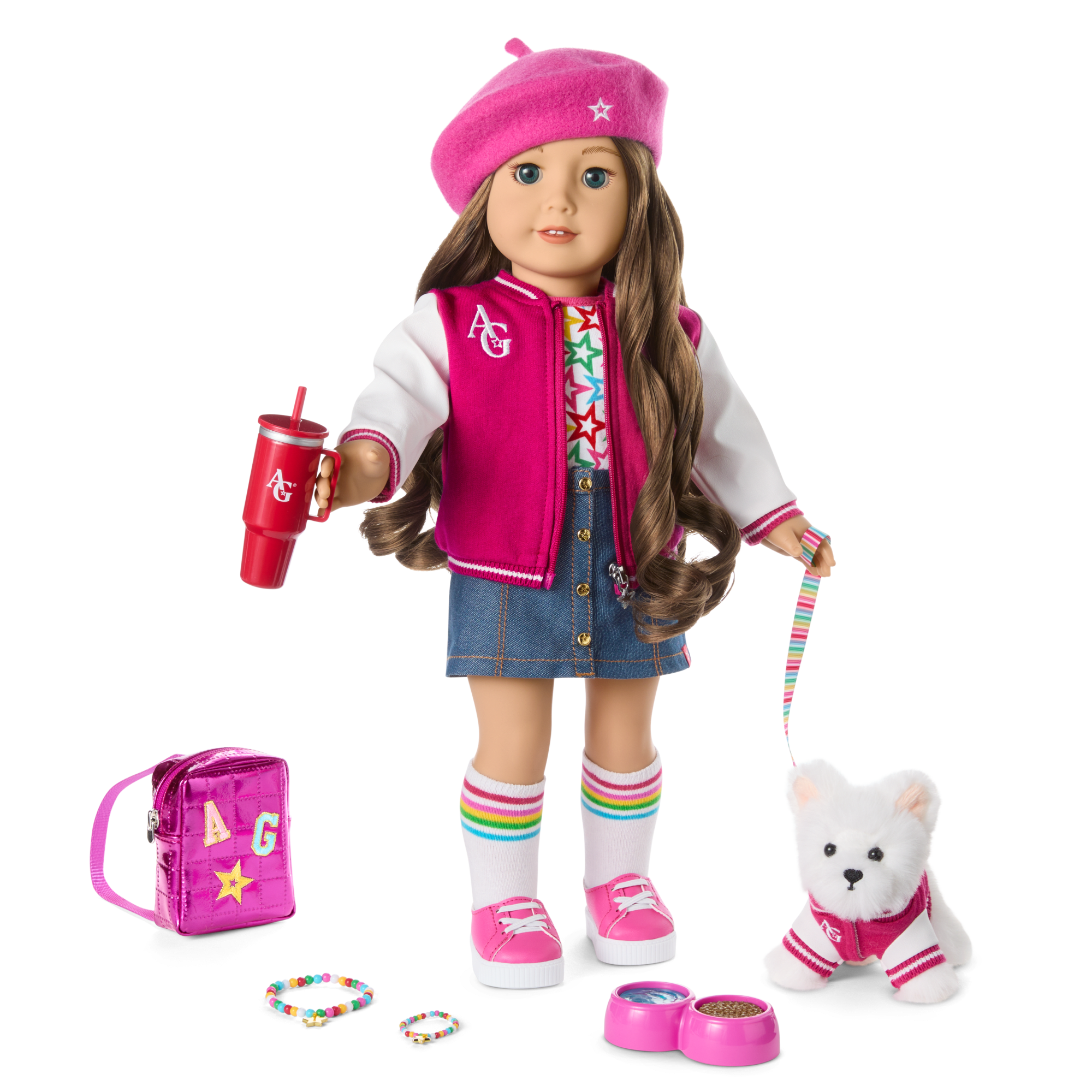 Truly Me 18-inch Doll #126 with Puppy & Star Squad Bundle