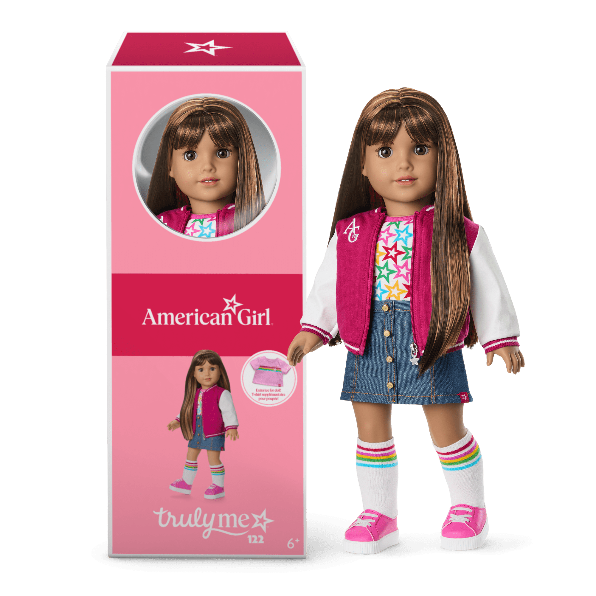 American Girl Truly Me Doll #122 with Star Squad Outfit & Puppy Bundle