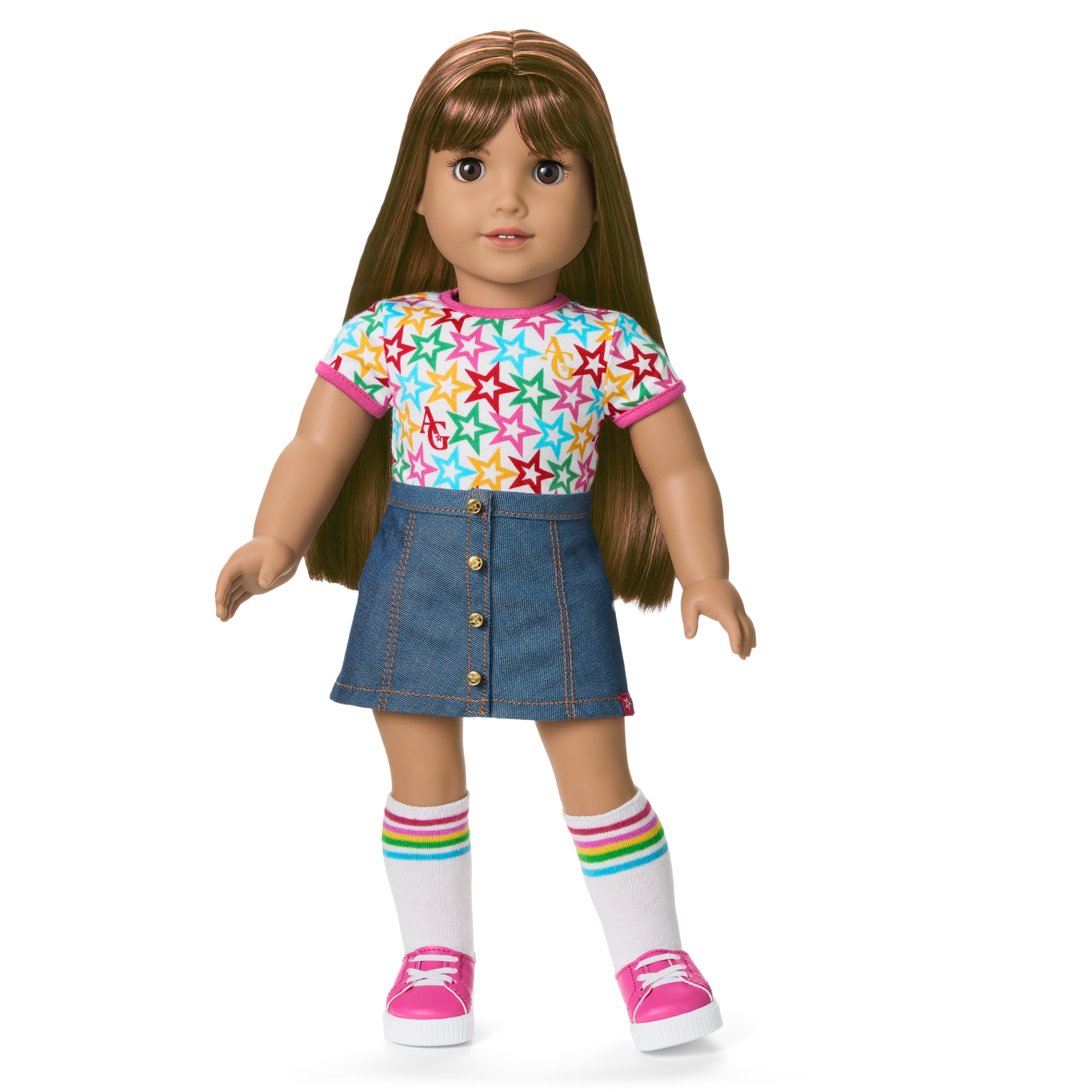 American Girl Truly Me Doll #122 with Star Squad Outfit & Puppy Bundle