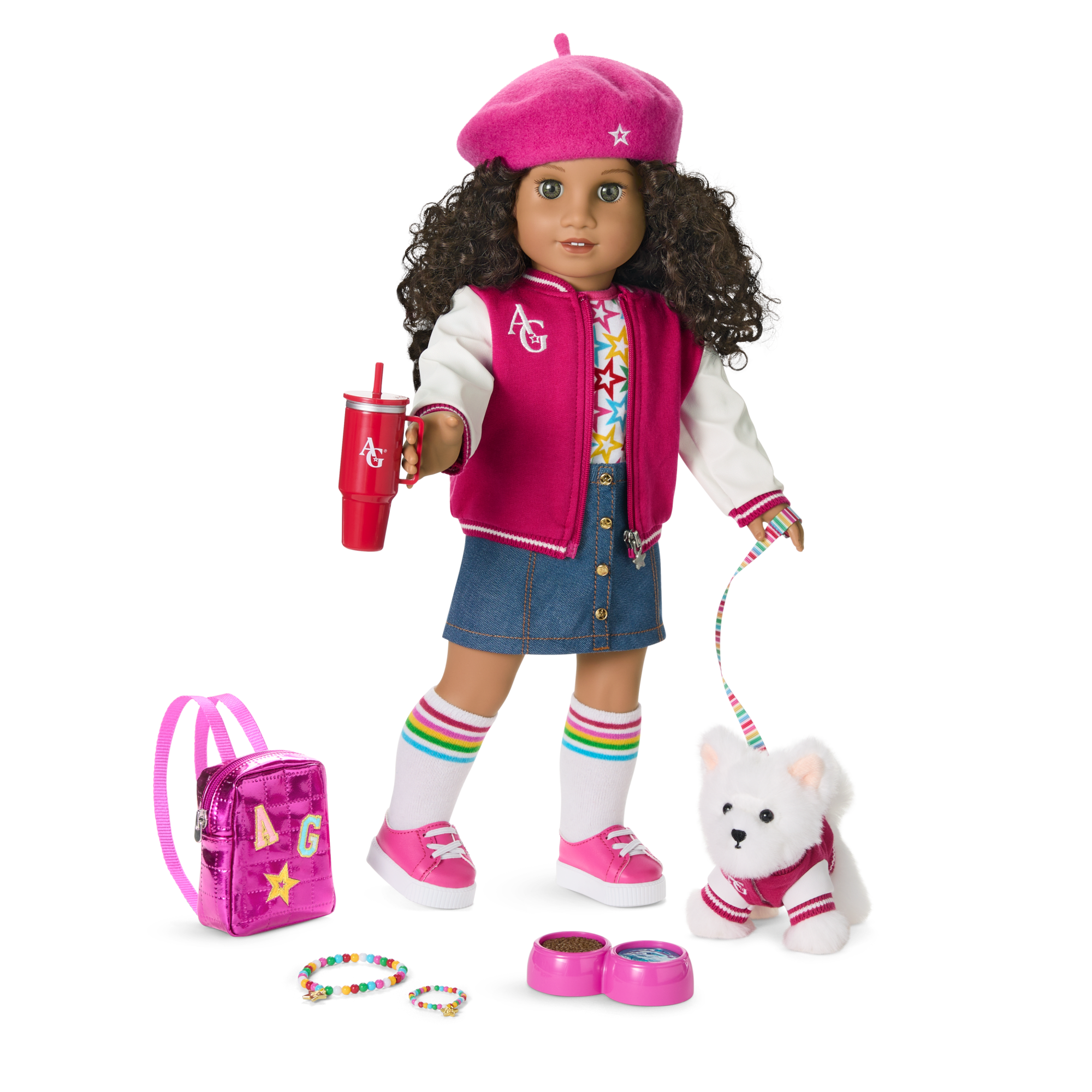American Girl Truly Me Doll #132 with Star Squad Bundle & Puppy
