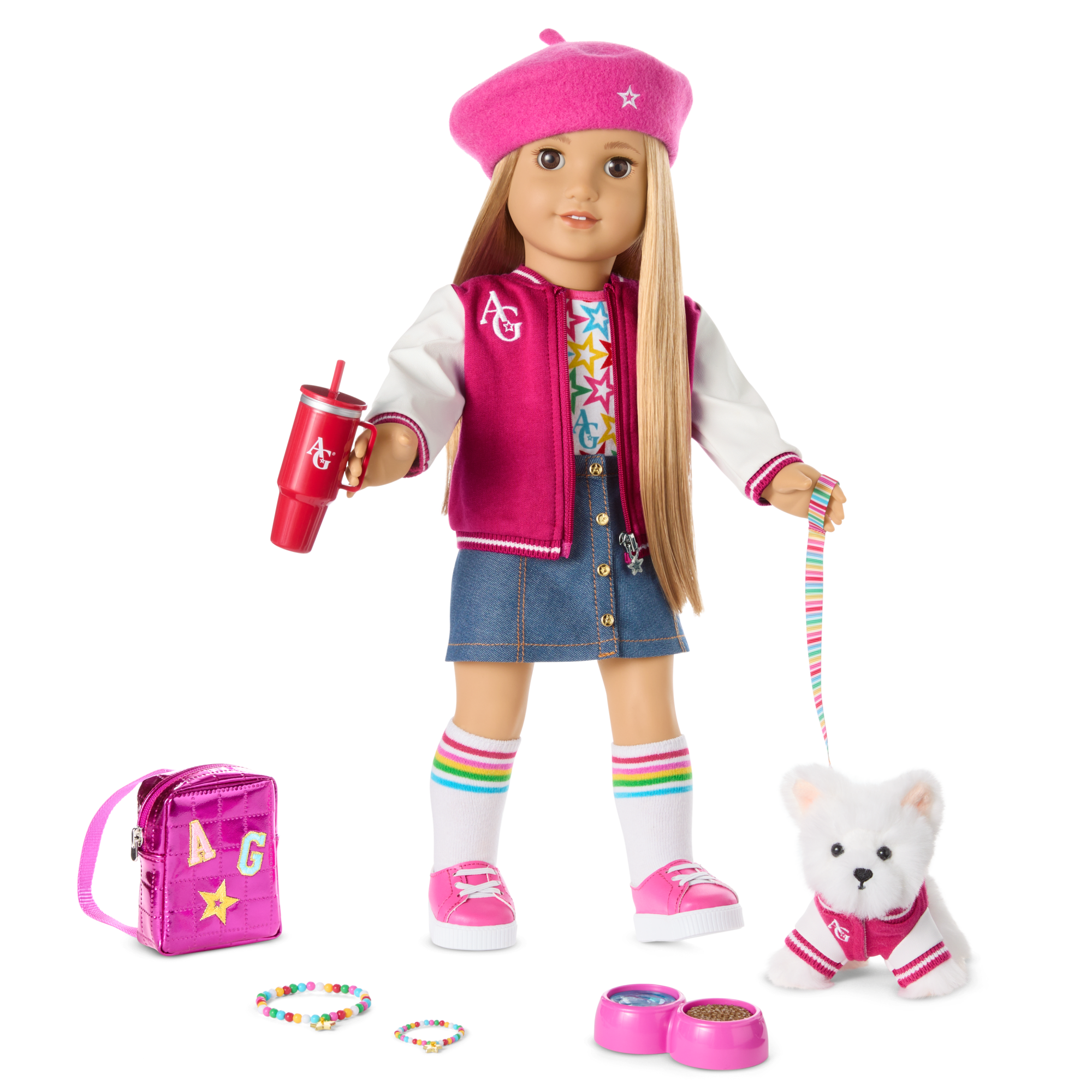 American Girl Truly Me Doll #131 with Puppy & Star Squad Bundle