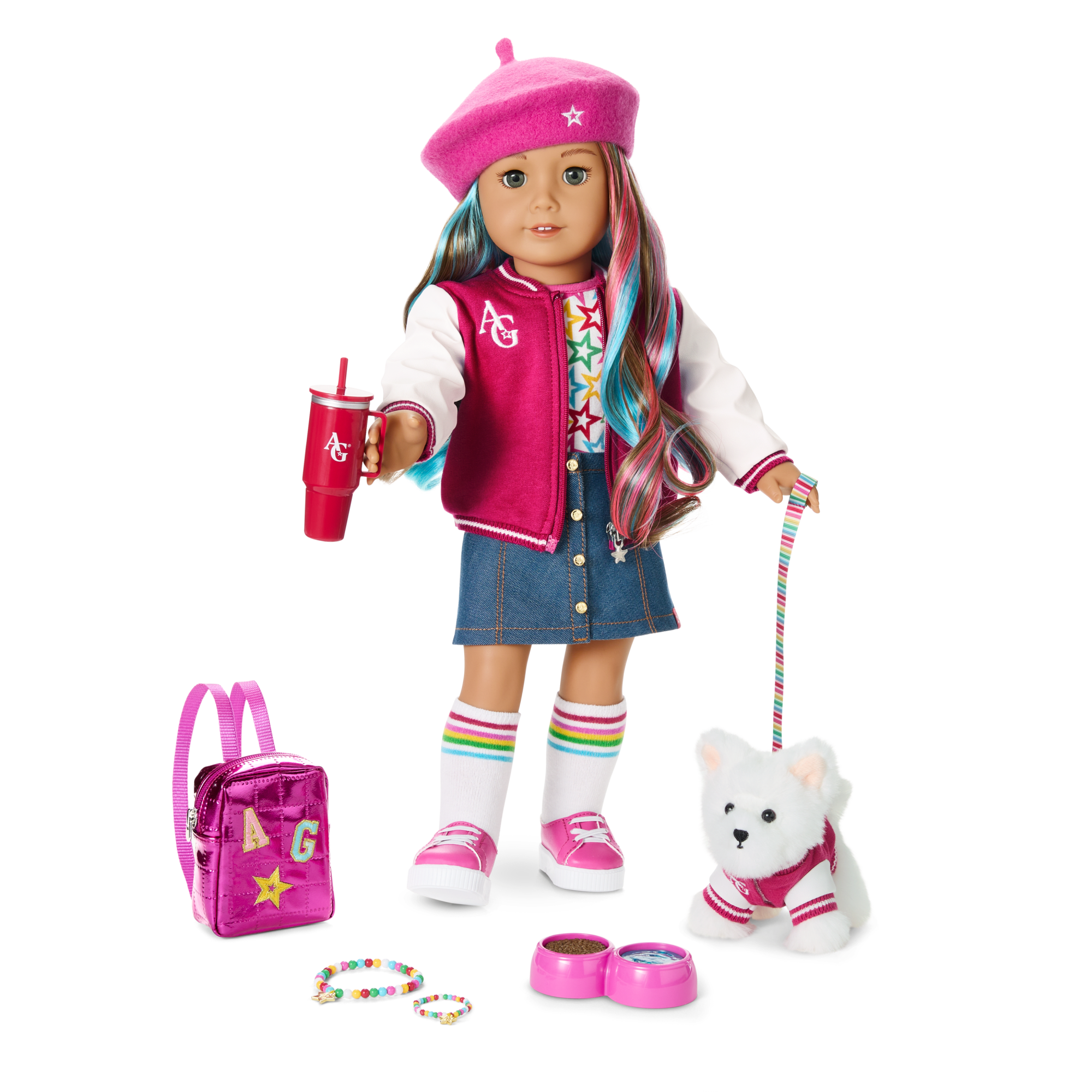 Truly Me 18-inch Doll with Puppy & Star Squad Bundle