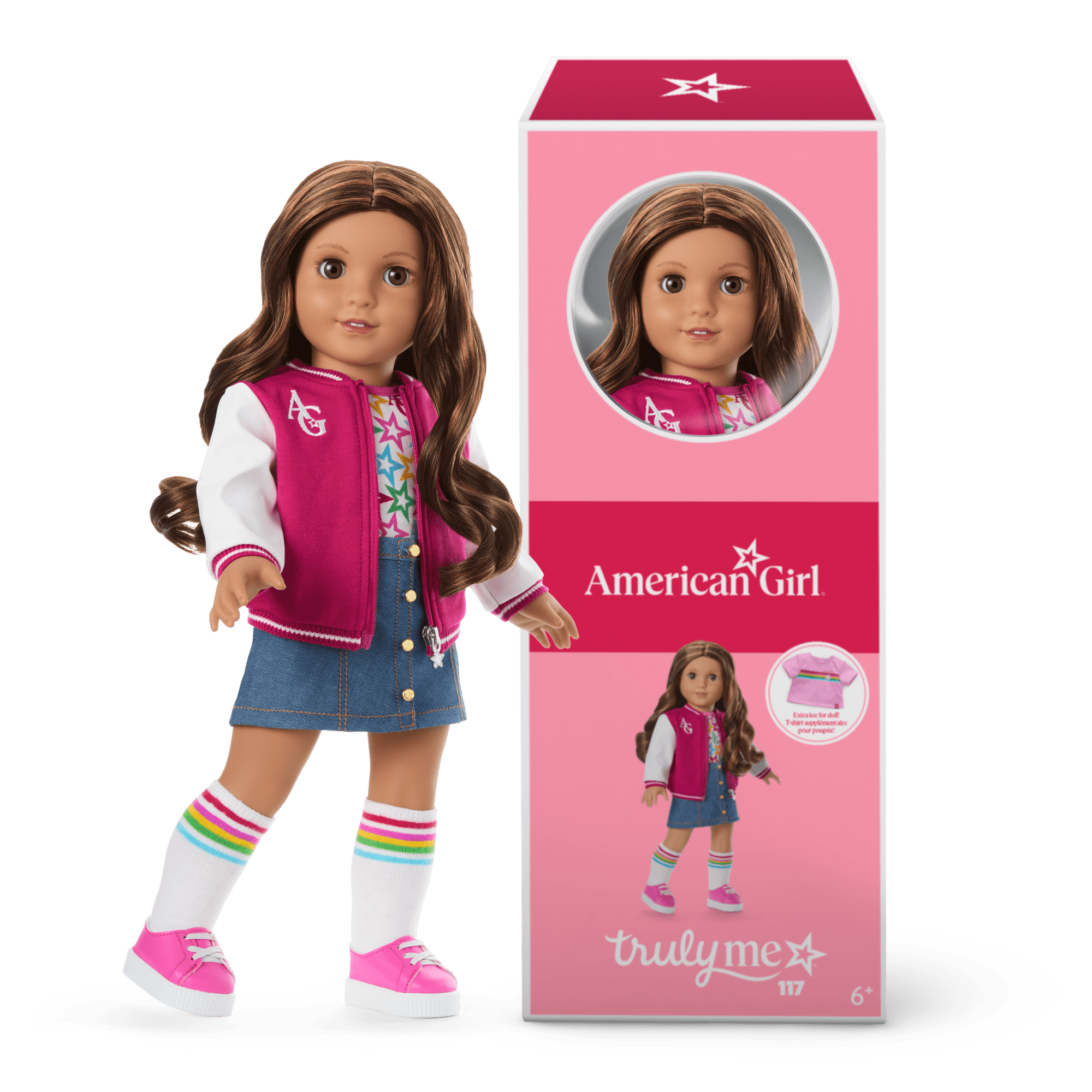 American Girl Truly Me Doll #117 with Puppy & Backpack Bundle