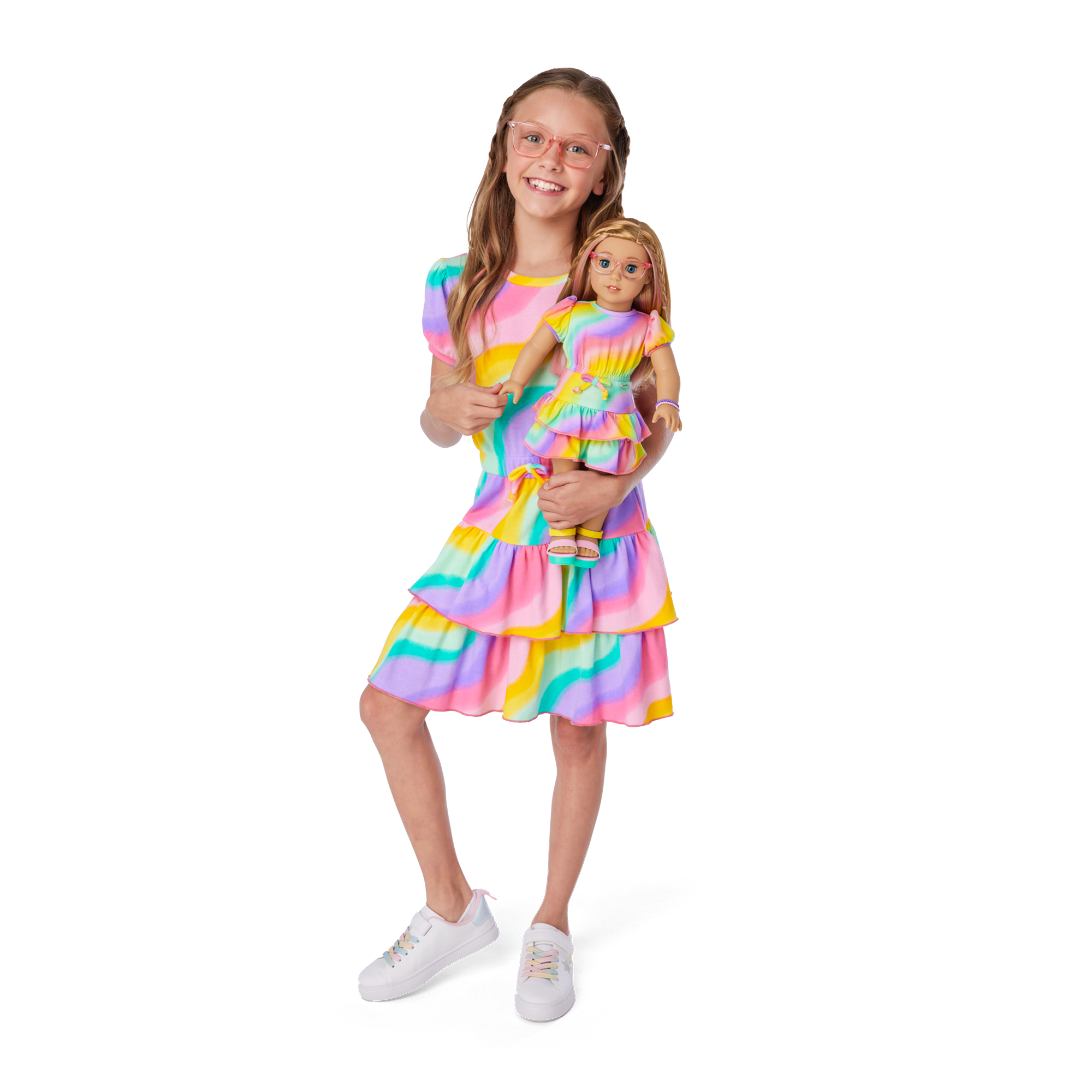 Rainbow Swirl Dress for Girls & Dolls - Summer McKinny™ Matching Outfit