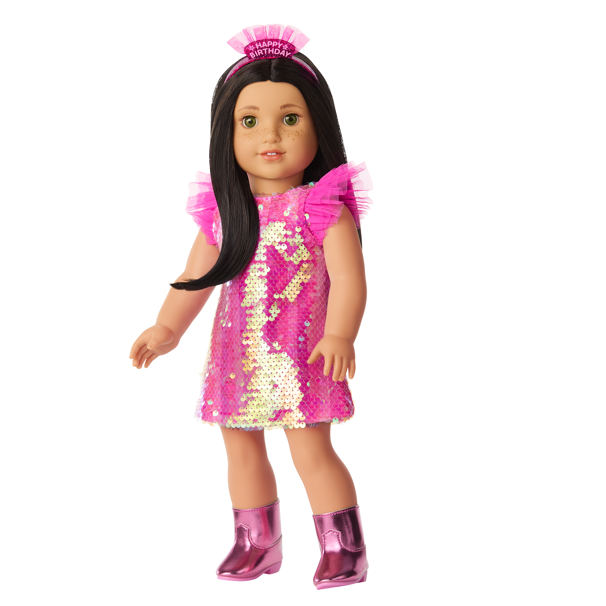 Girls Birthday Party Dress & Matching 18-inch Doll Outfit