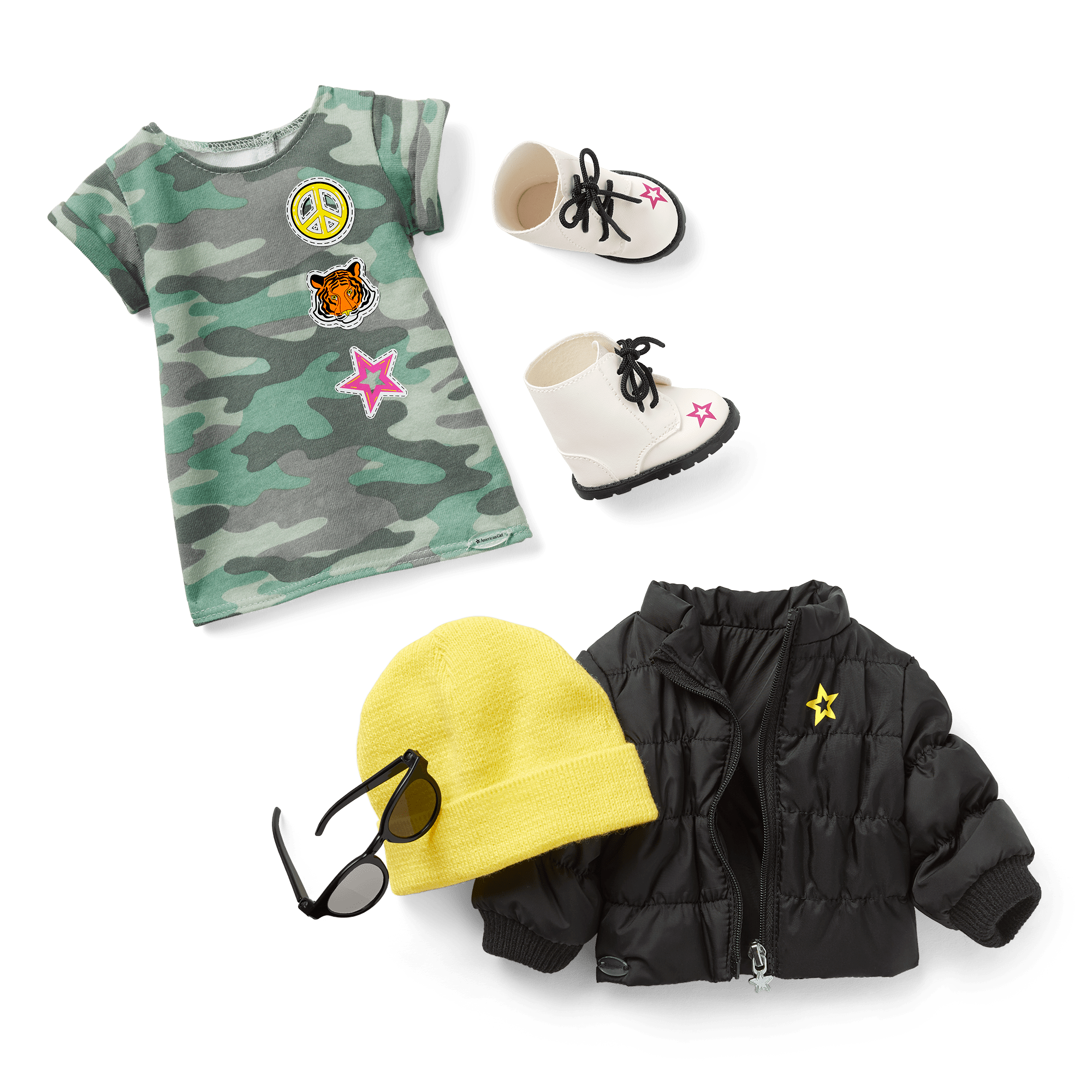 18-inch Doll Camo Dress Outfit with Jacket & Accessories