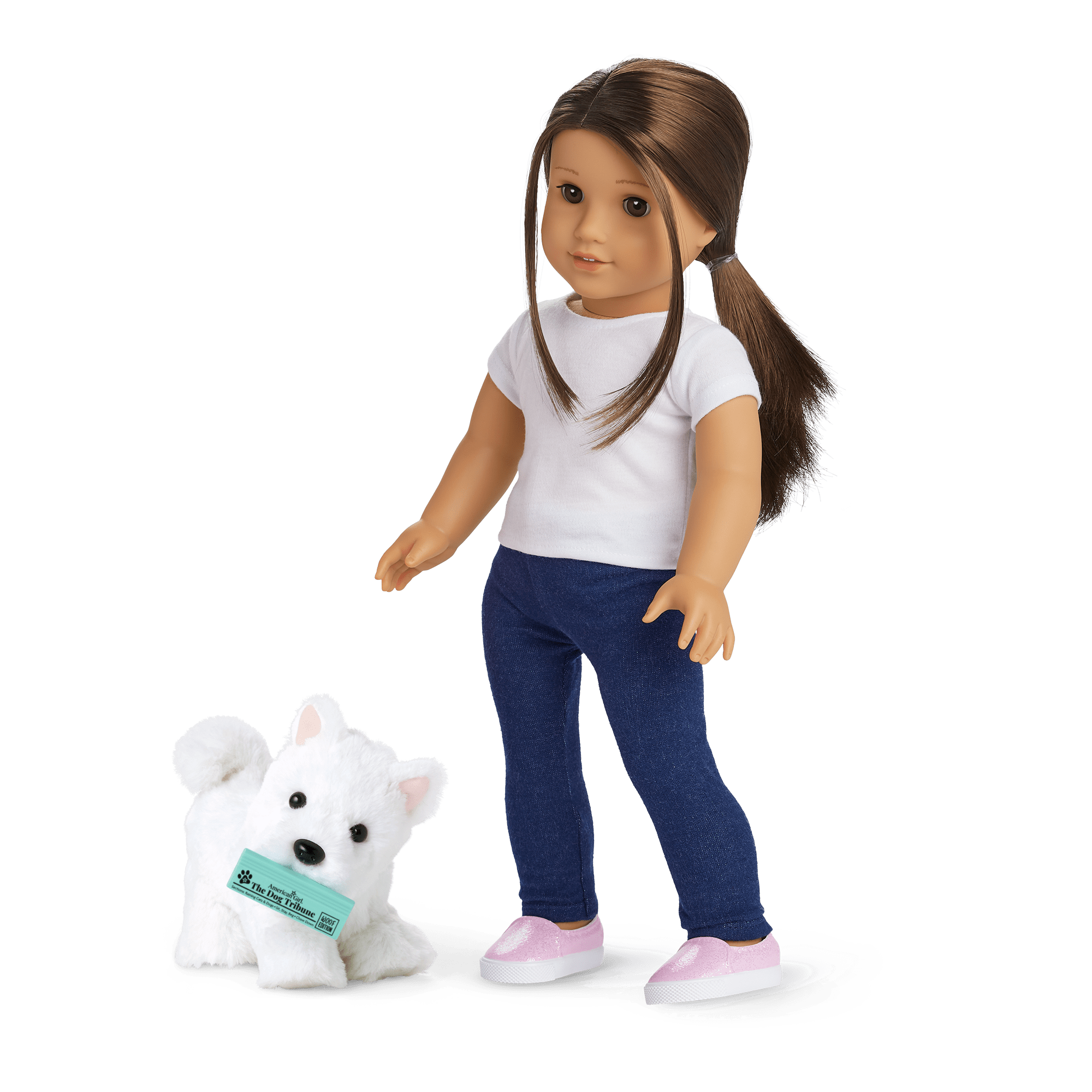 Westie Terrier Dog Toy for 18-inch Dolls with Fashion Accessories