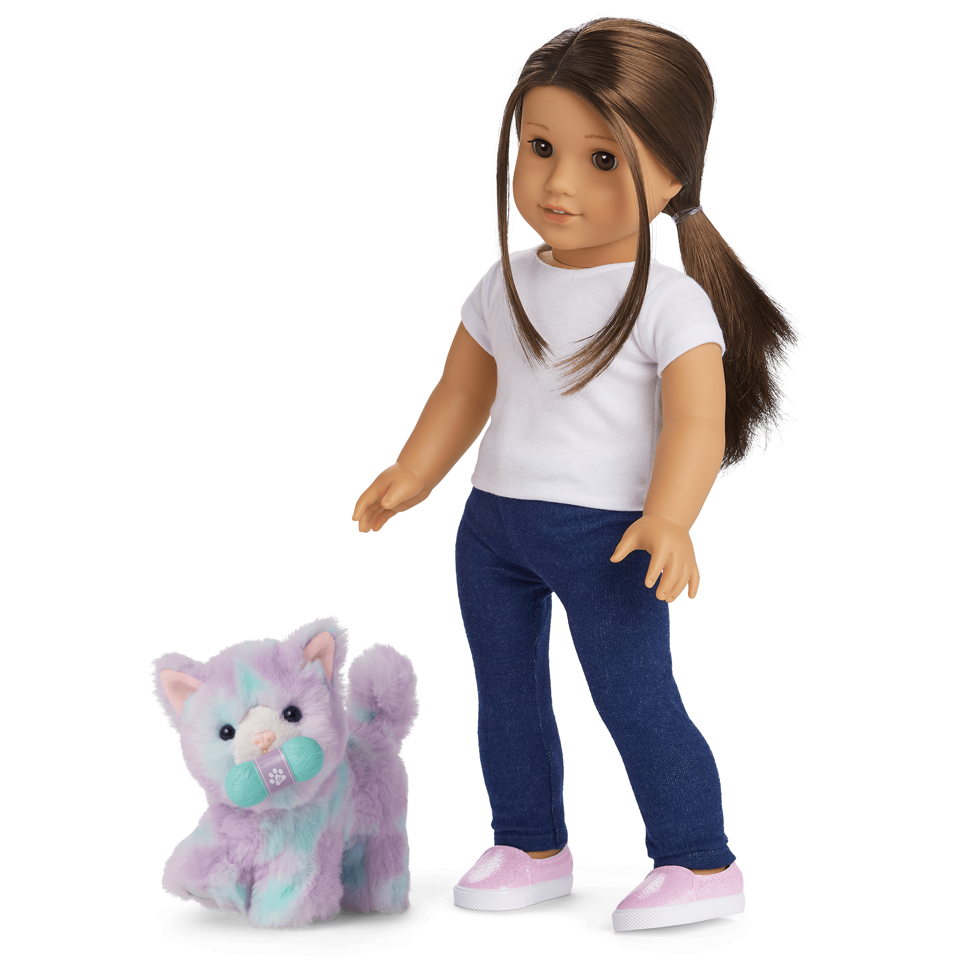 18-inch Doll Cat Pet with Fashion Accessories & Poseable Kitty