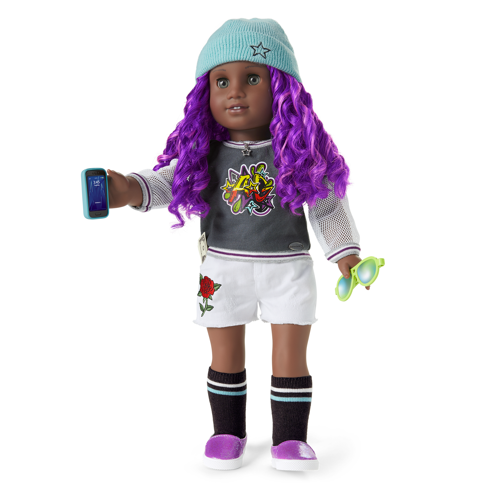 American Girl Truly Me Doll #91 with Purple Curls & Stylish Accessories