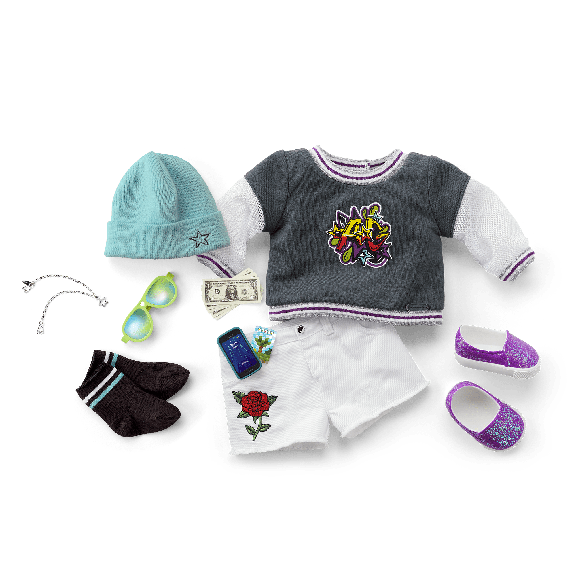 American Girl Truly Me Doll #91 with Purple Curls & Stylish Accessories