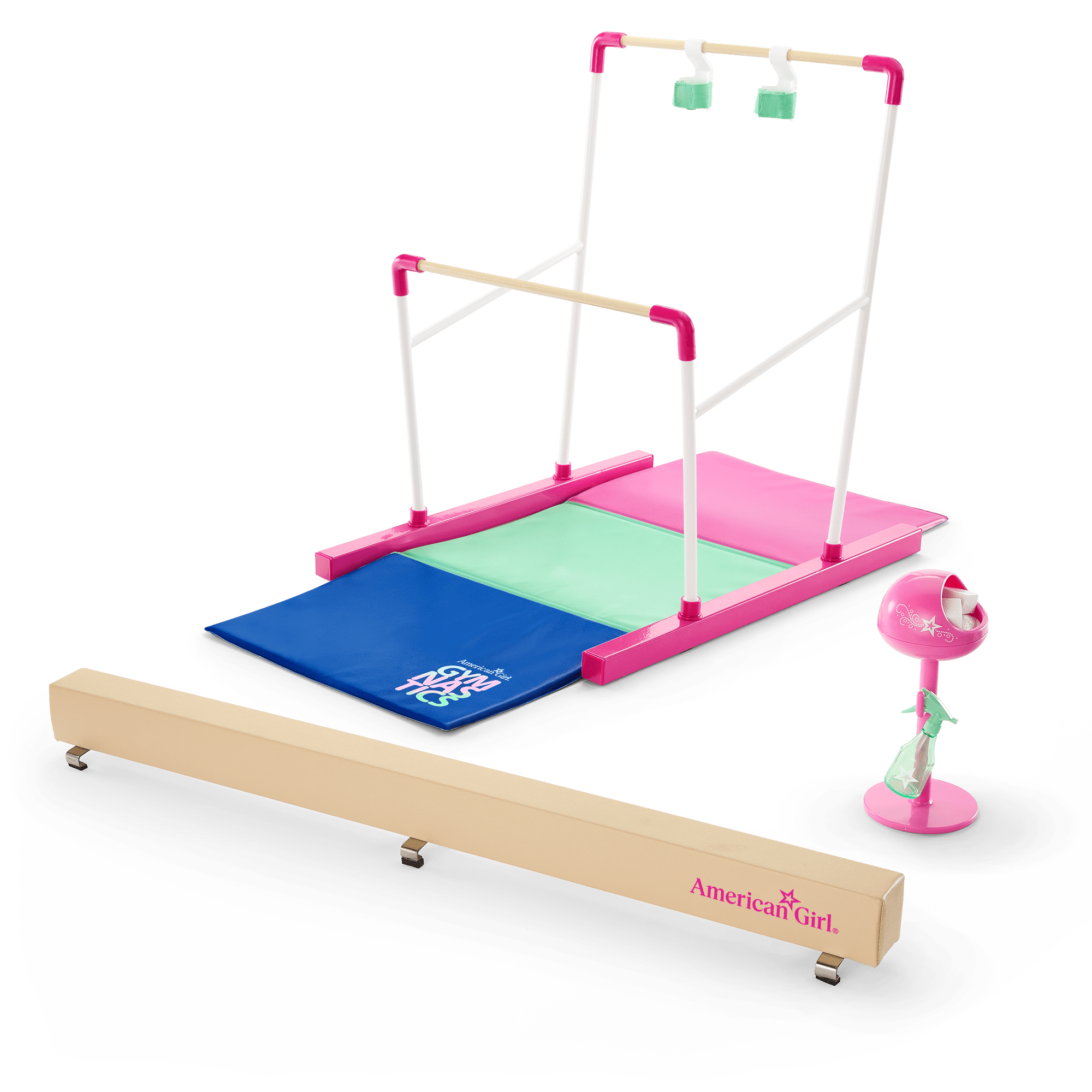 Lila's Gymnastics Set for 18-inch Dolls – Bars, Beam & Mat