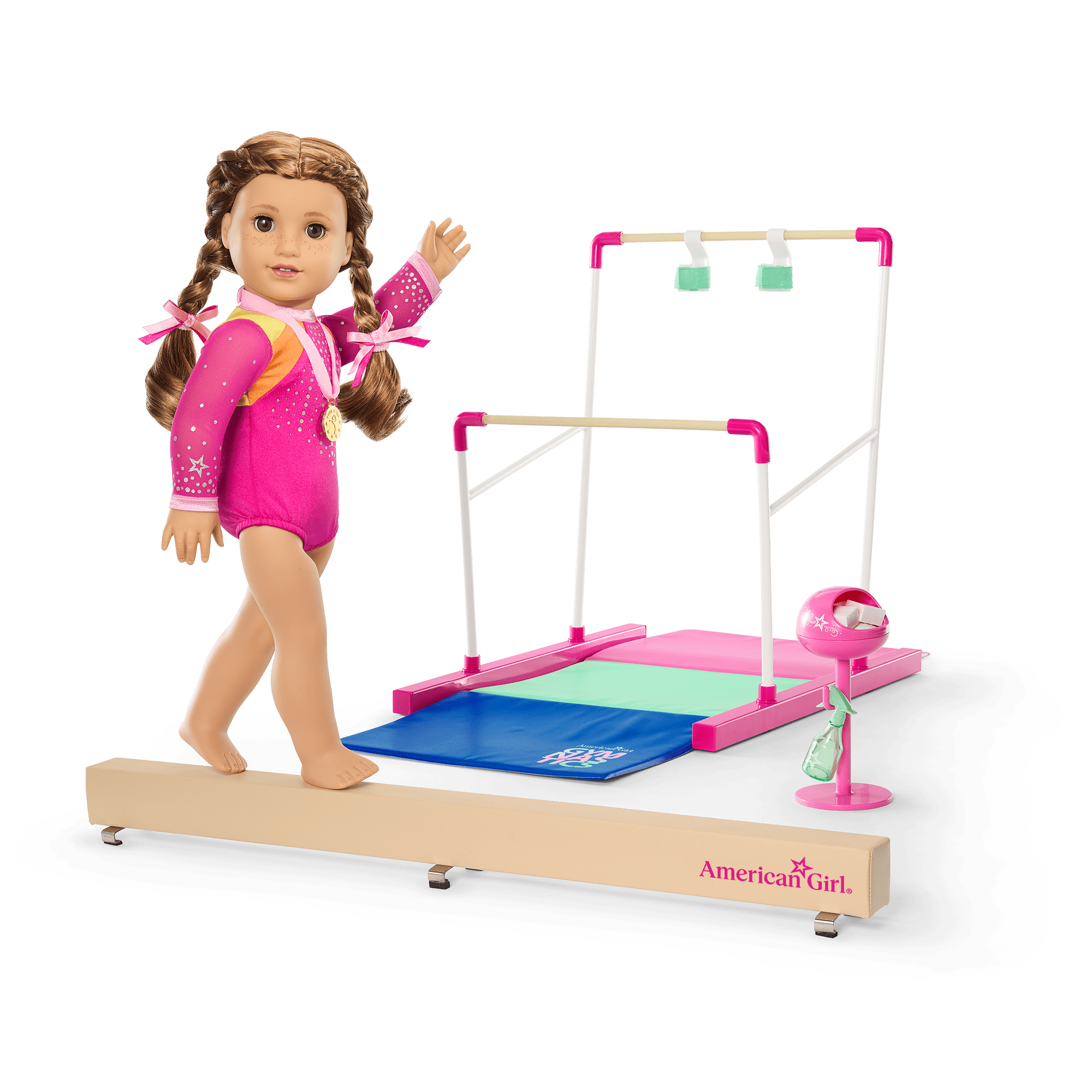 Lila's Gymnastics Set for 18-inch Dolls – Bars, Beam & Mat