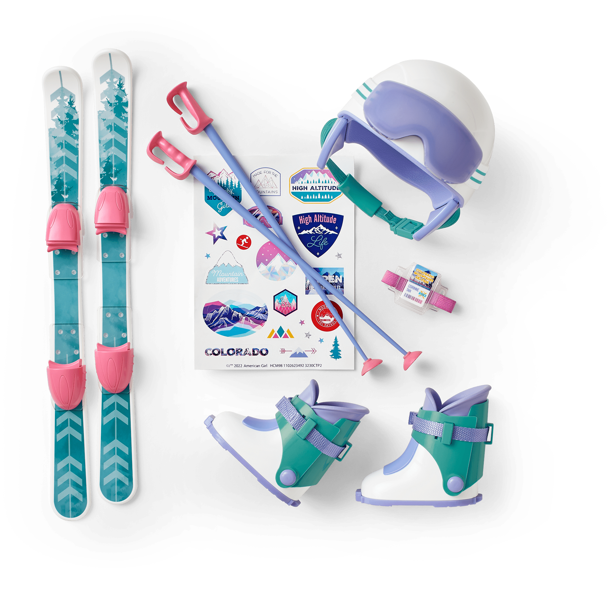Corinne's Ski Accessories Set for Dolls with Helmet & Goggles