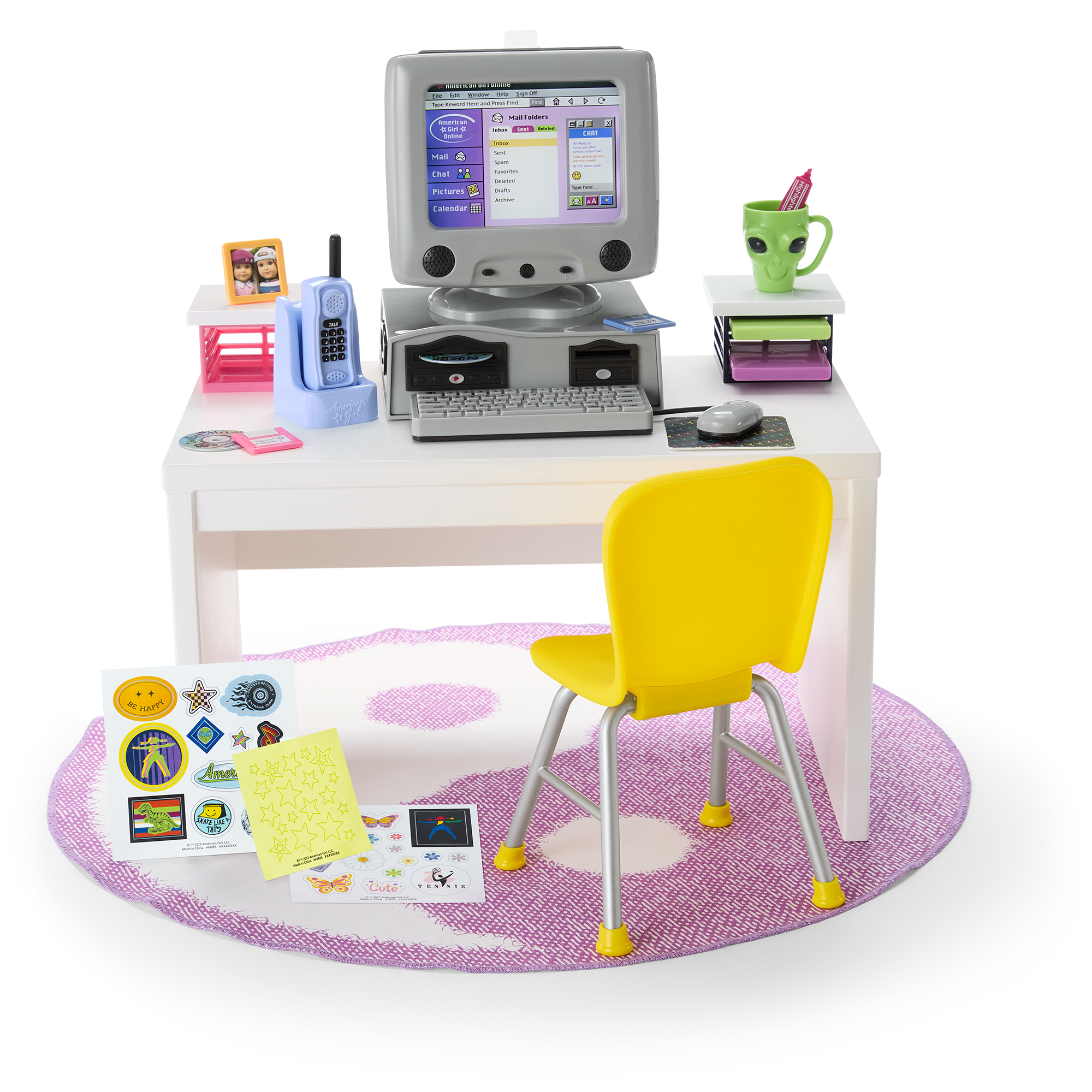 18-inch Doll Computer & Desk Set for American Girl Dolls