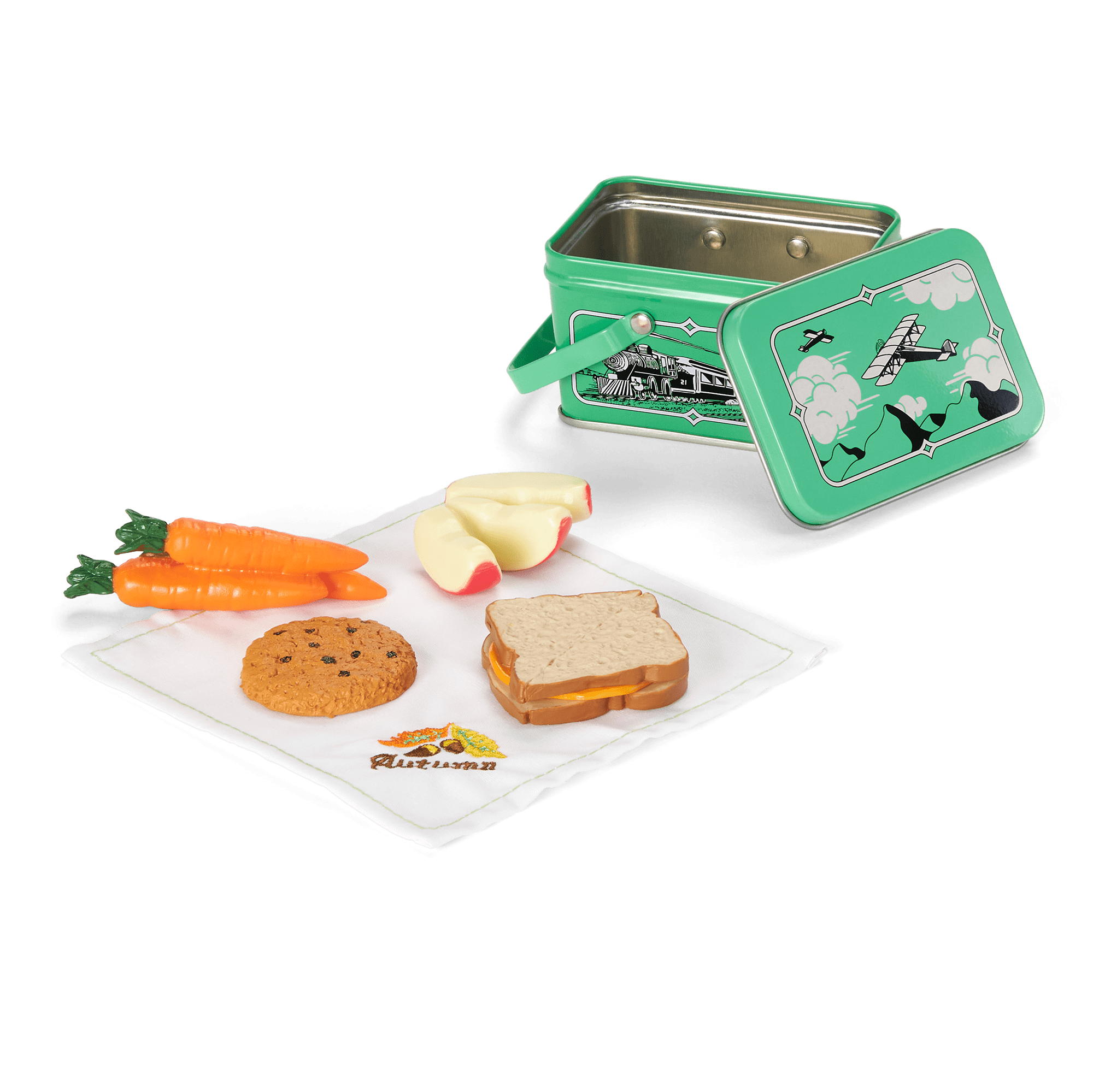 Kit's 18-inch Doll School Lunch Set with Tin Lunch Box & Food Accessories