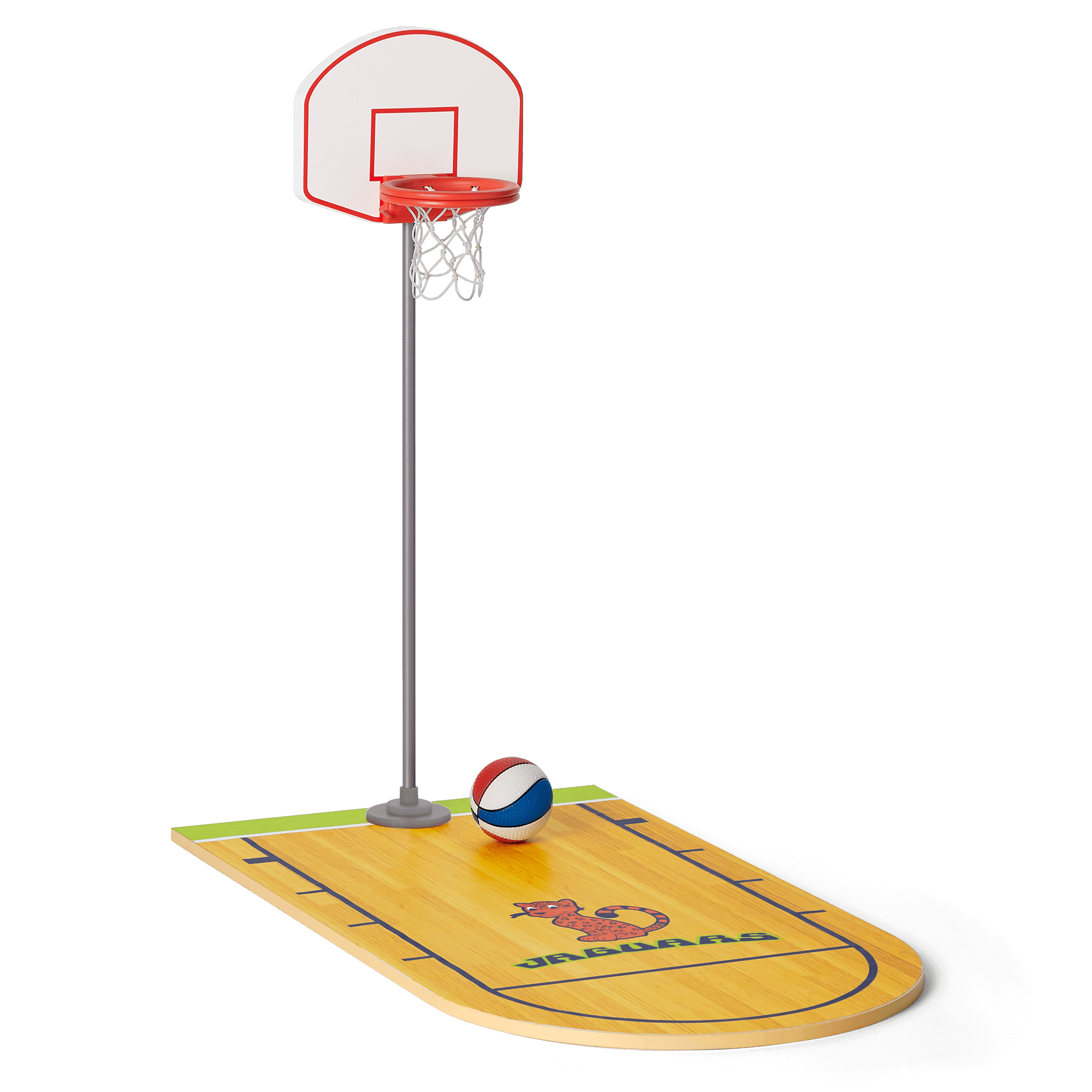 Julie's Wooden Basketball Court with Jaguar Mascot & Bicentennial Ball
