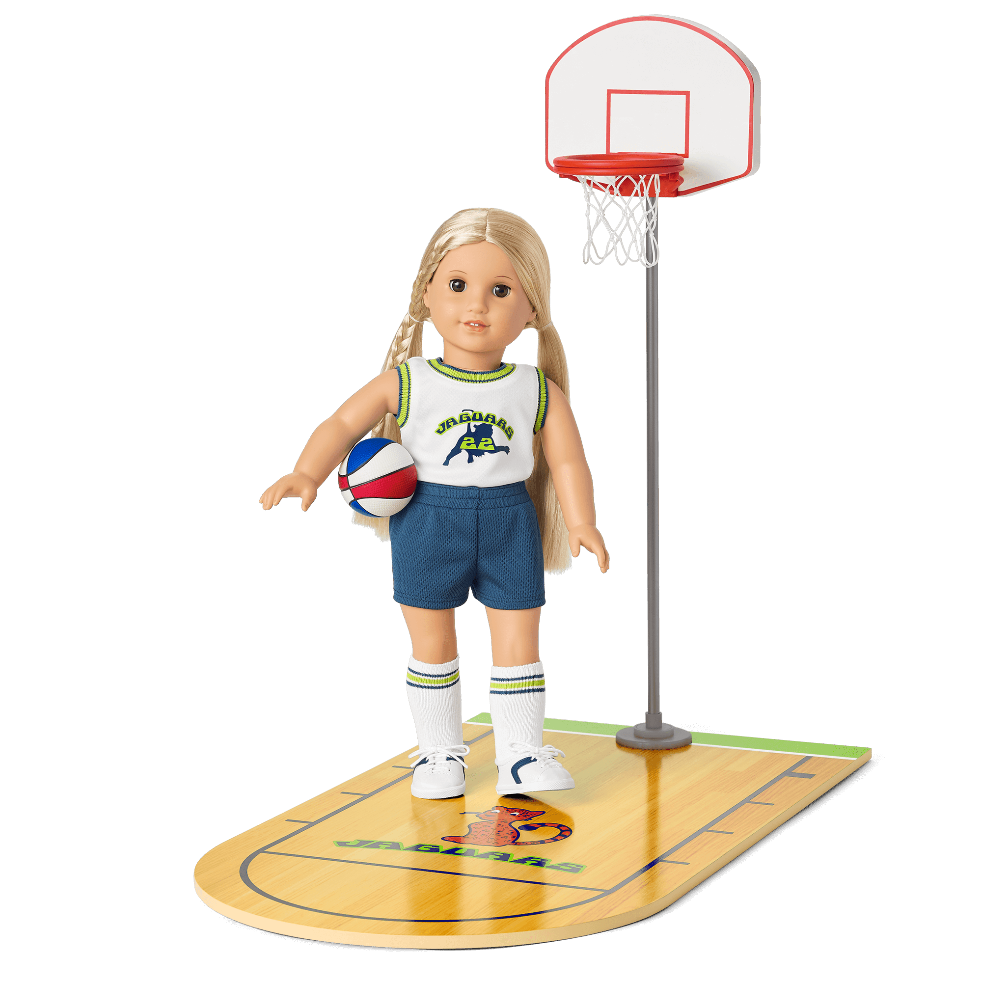 Julie's Wooden Basketball Court with Jaguar Mascot & Bicentennial Ball
