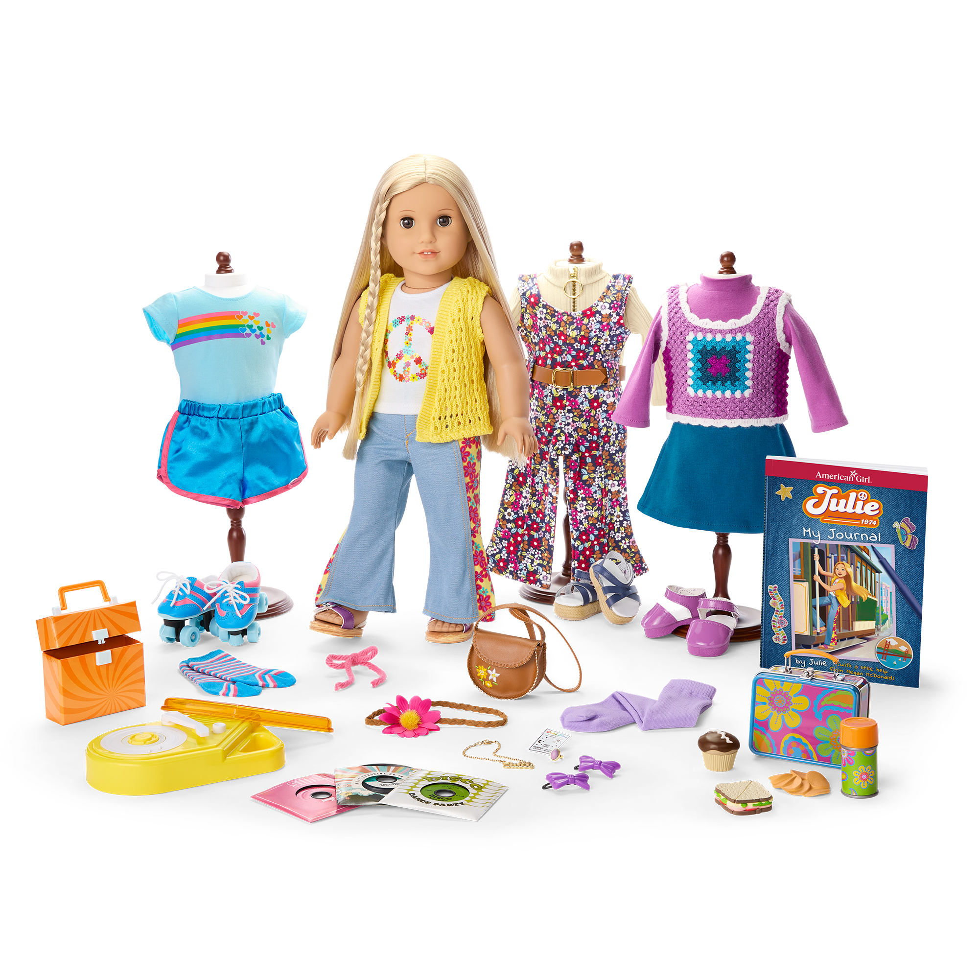 Julie Albright 1970s Doll Gift Set with Outfits & Accessories