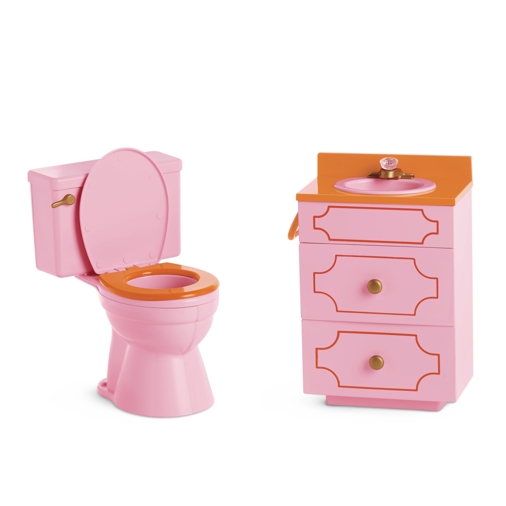 Julie's 18-Inch Doll Bathroom Set - 1970s Retro Dollhouse Accessories