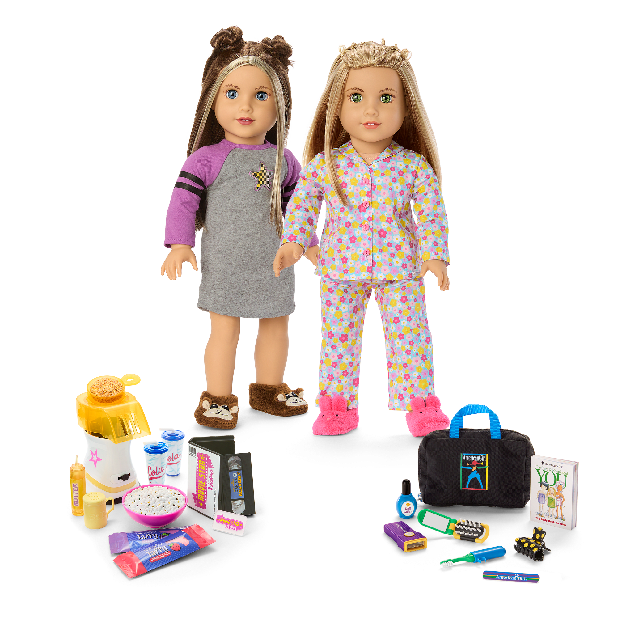 American Girl Doll Slumber Party Bundle - 90s Pajamas & Movie Night Set