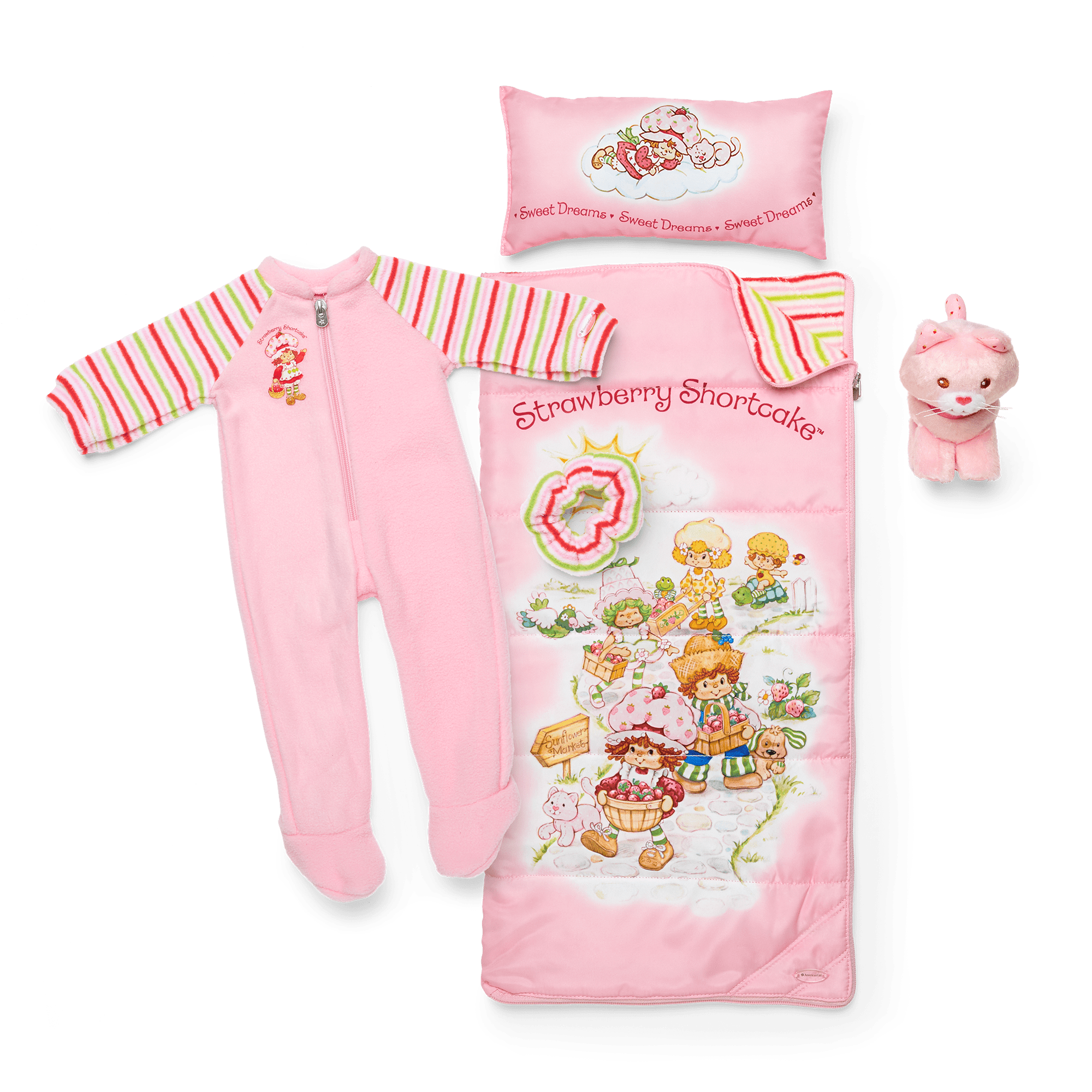 Strawberry Shortcake Doll Sleeping Bag & PJ Set for 18-inch Dolls