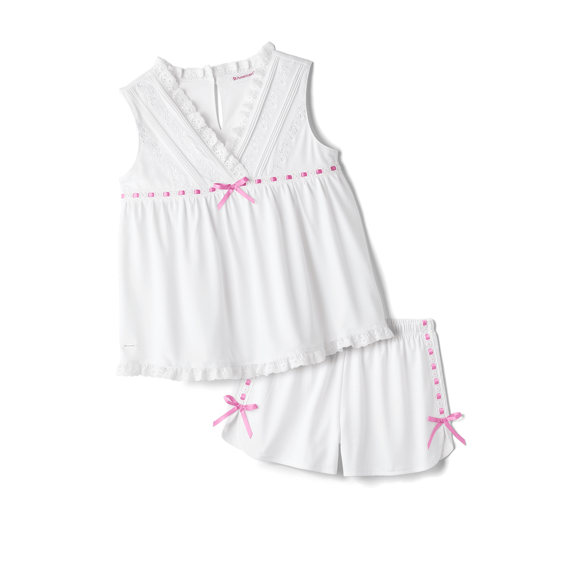 Rebecca's Girls' Cotton Nightgown & Slippers Set with Lace Details