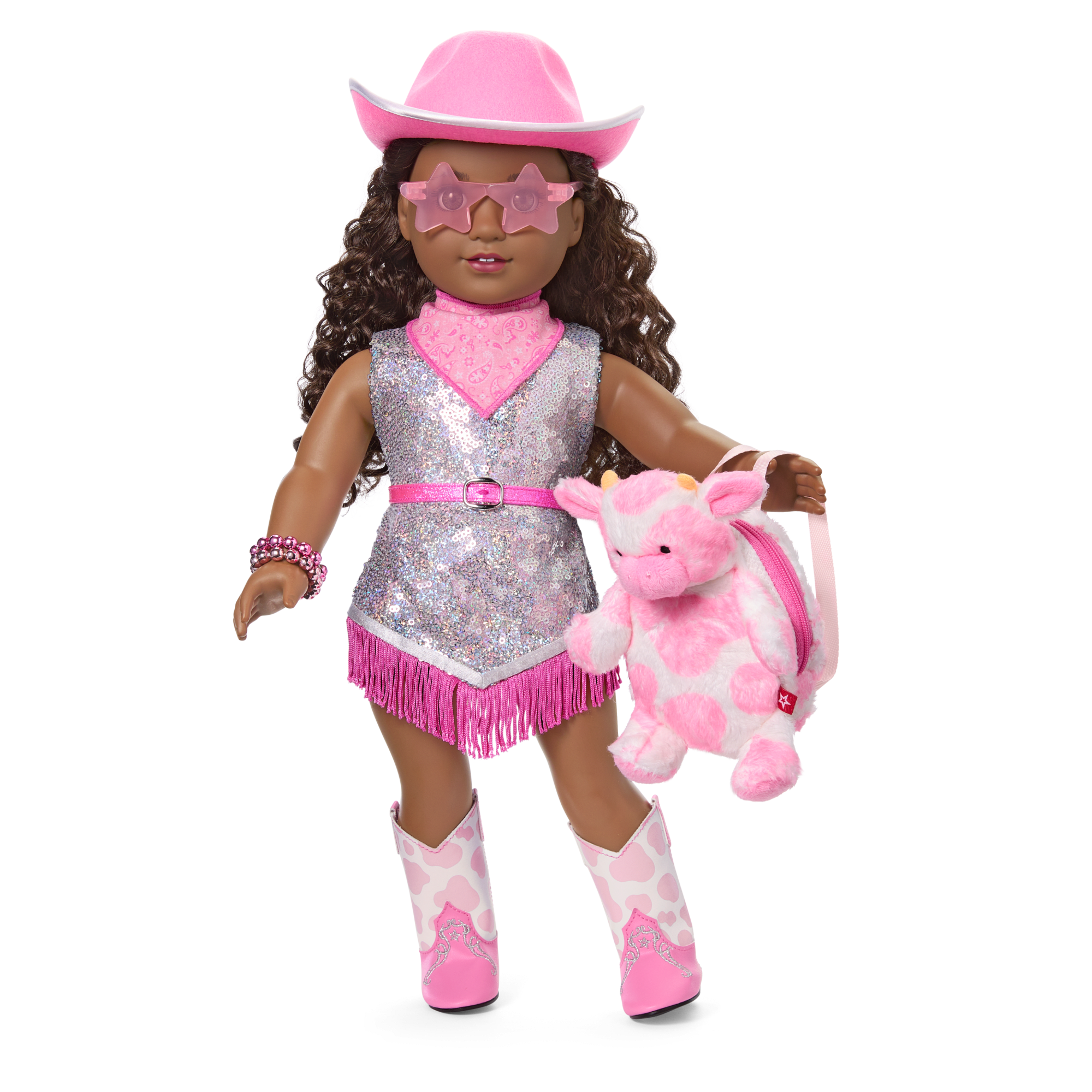 Pink Cowgirl Doll Outfit & Accessory Set for 18-inch Dolls