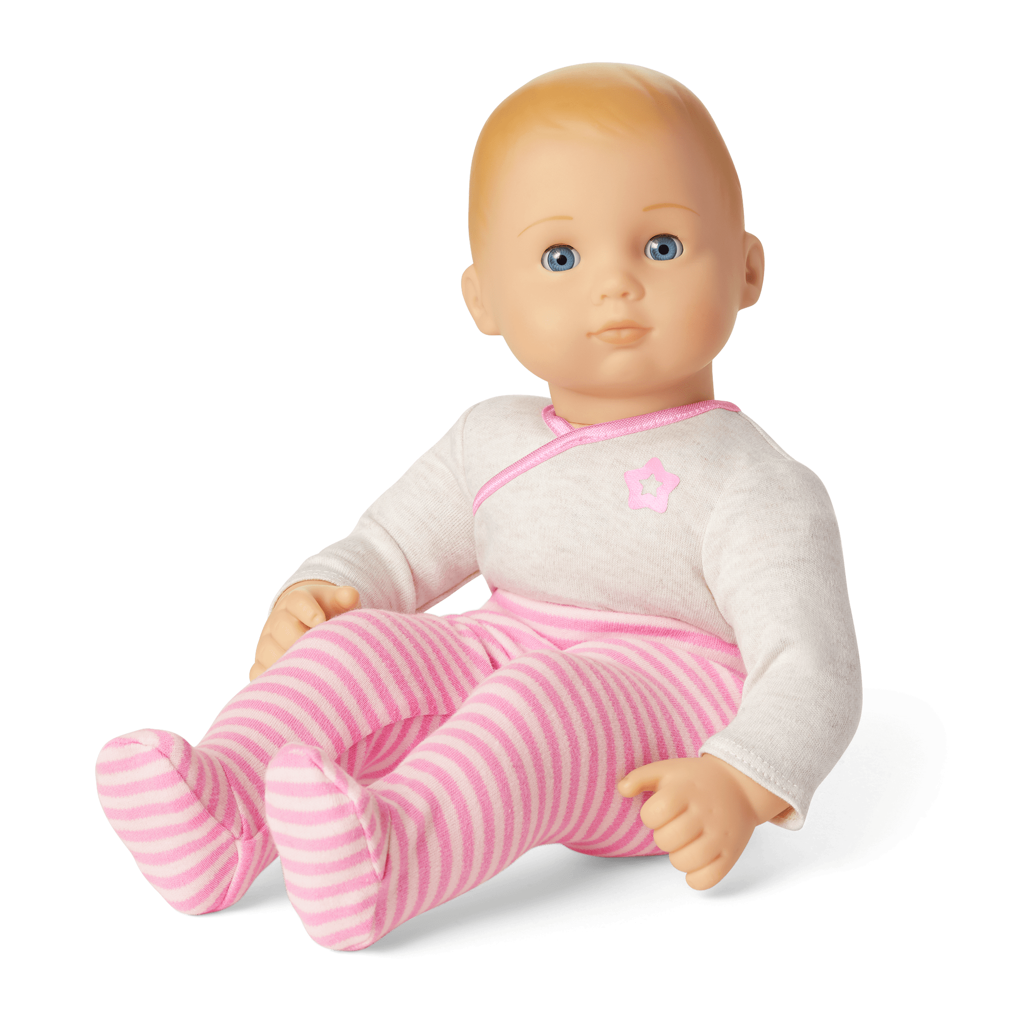 Bitty Baby Blonde Hair Doll with Pink Outfit - 15" Baby Doll