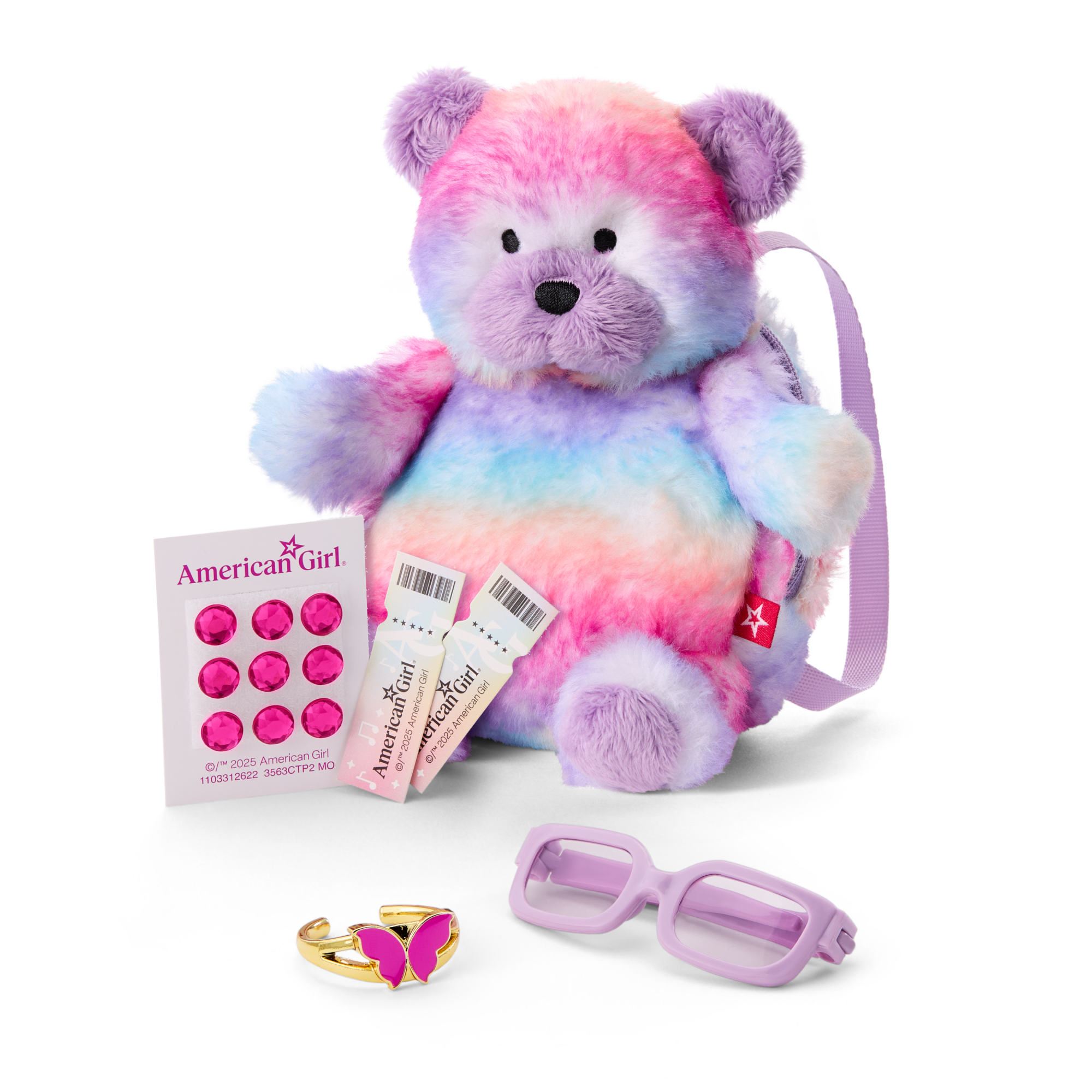 18-inch Doll Glam Concert Outfit & Teddy Bear Backpack Set