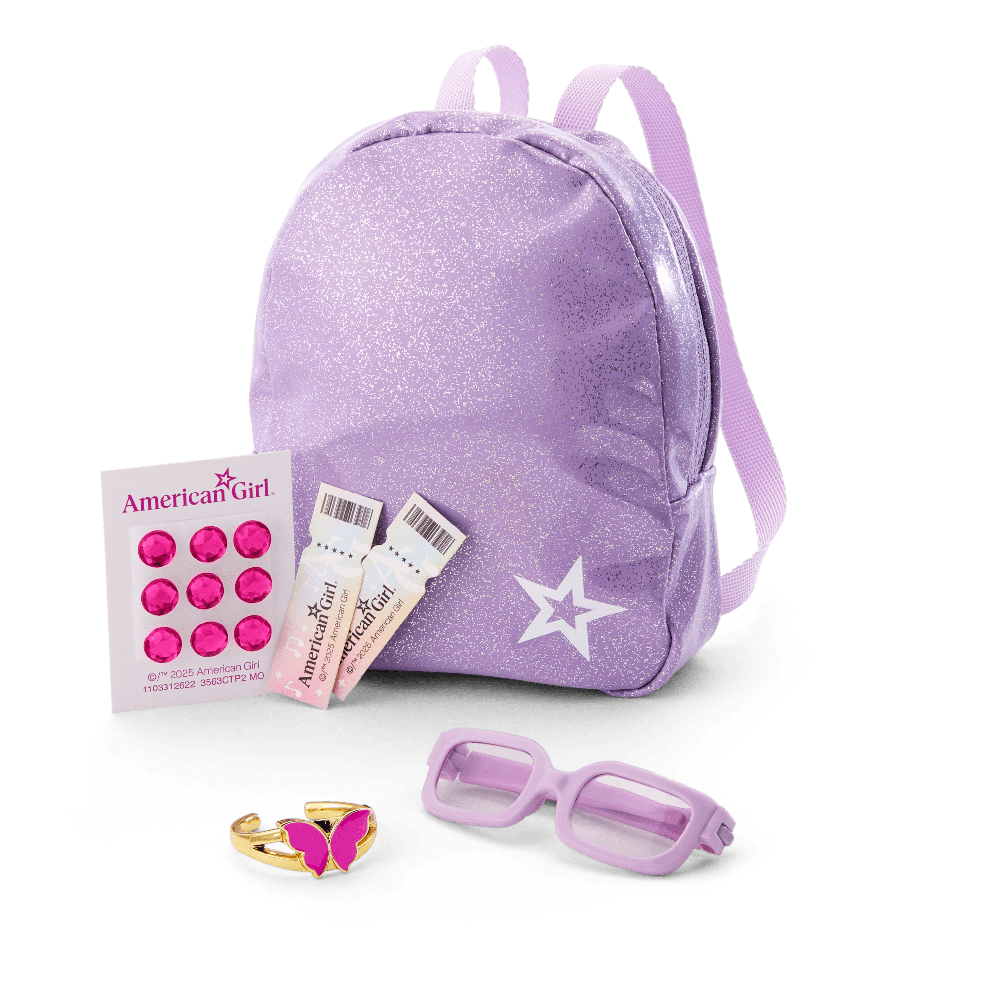 18-inch Doll Glam Concert Outfit & Teddy Bear Backpack Set