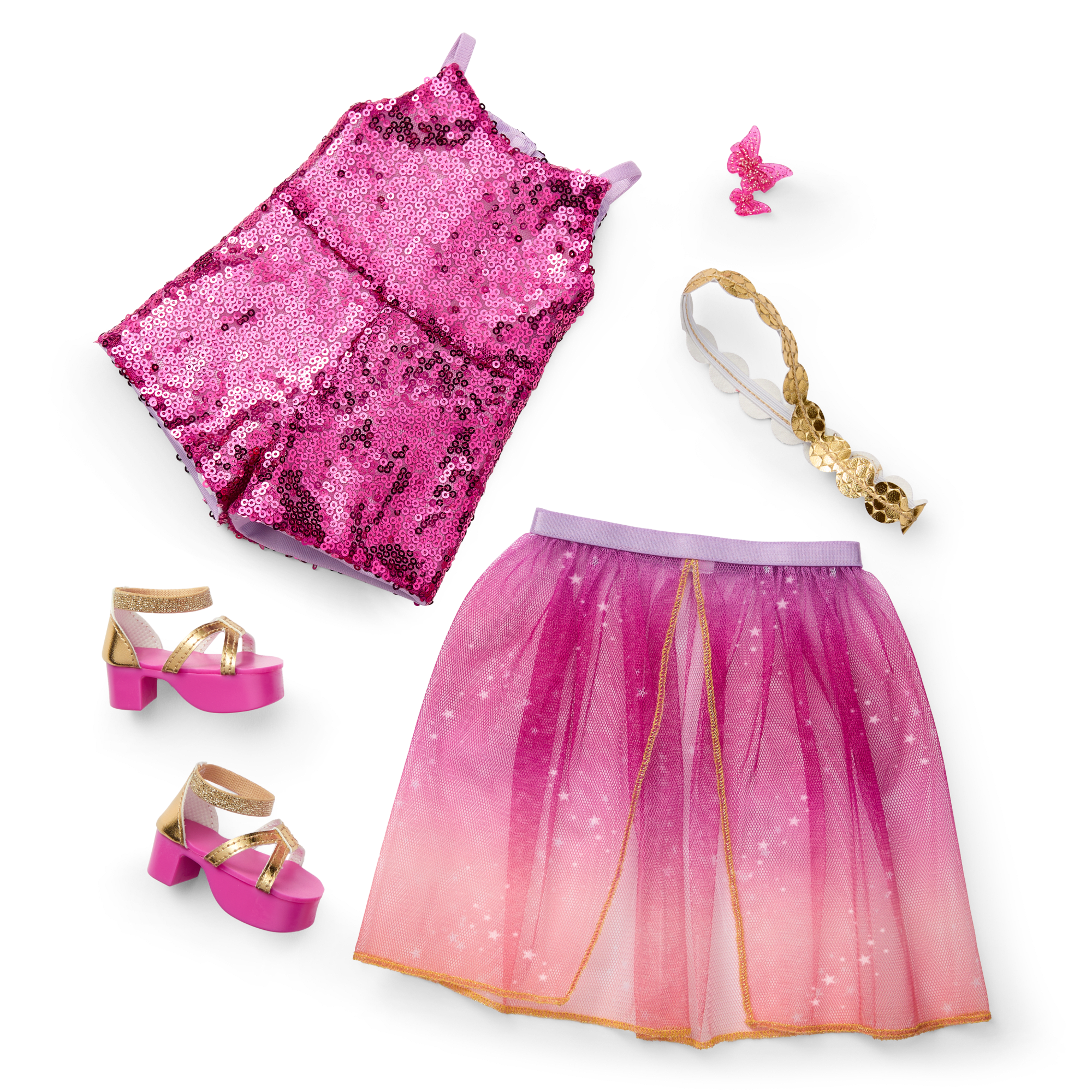 18-inch Doll Glam Concert Outfit & Teddy Bear Backpack Set