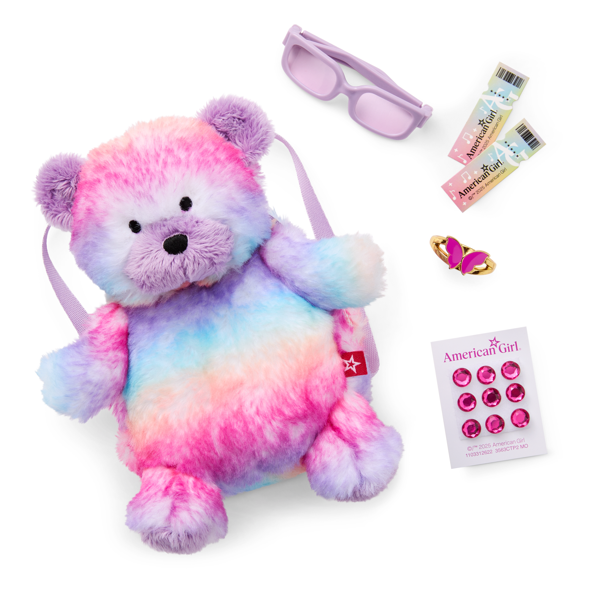 18-inch Doll Glam Concert Outfit & Teddy Bear Backpack Set