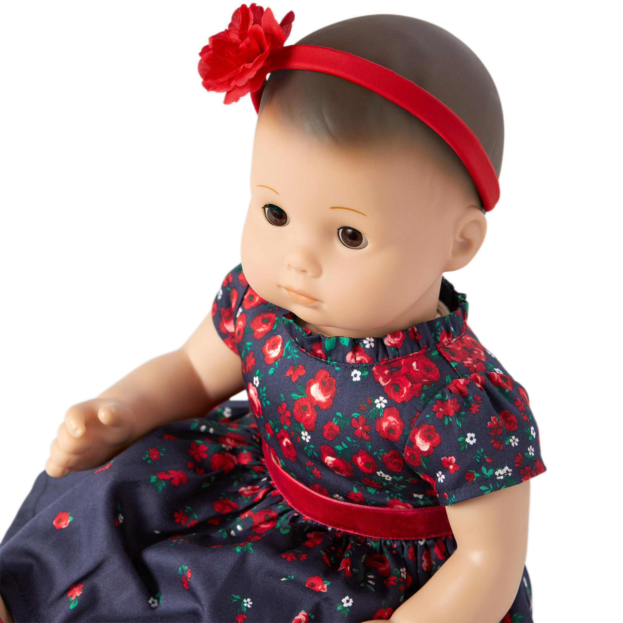 American Girl Bitty Baby Doll Floral Party Dress with Velvet Trim